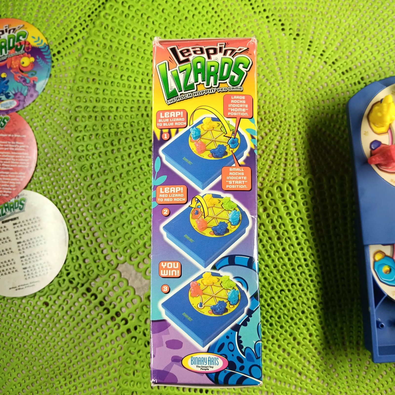Vintage Binary Arts Leapin’ Lizards The Rock Hoppin’ Peg Game 2000 CIB RARE OOP