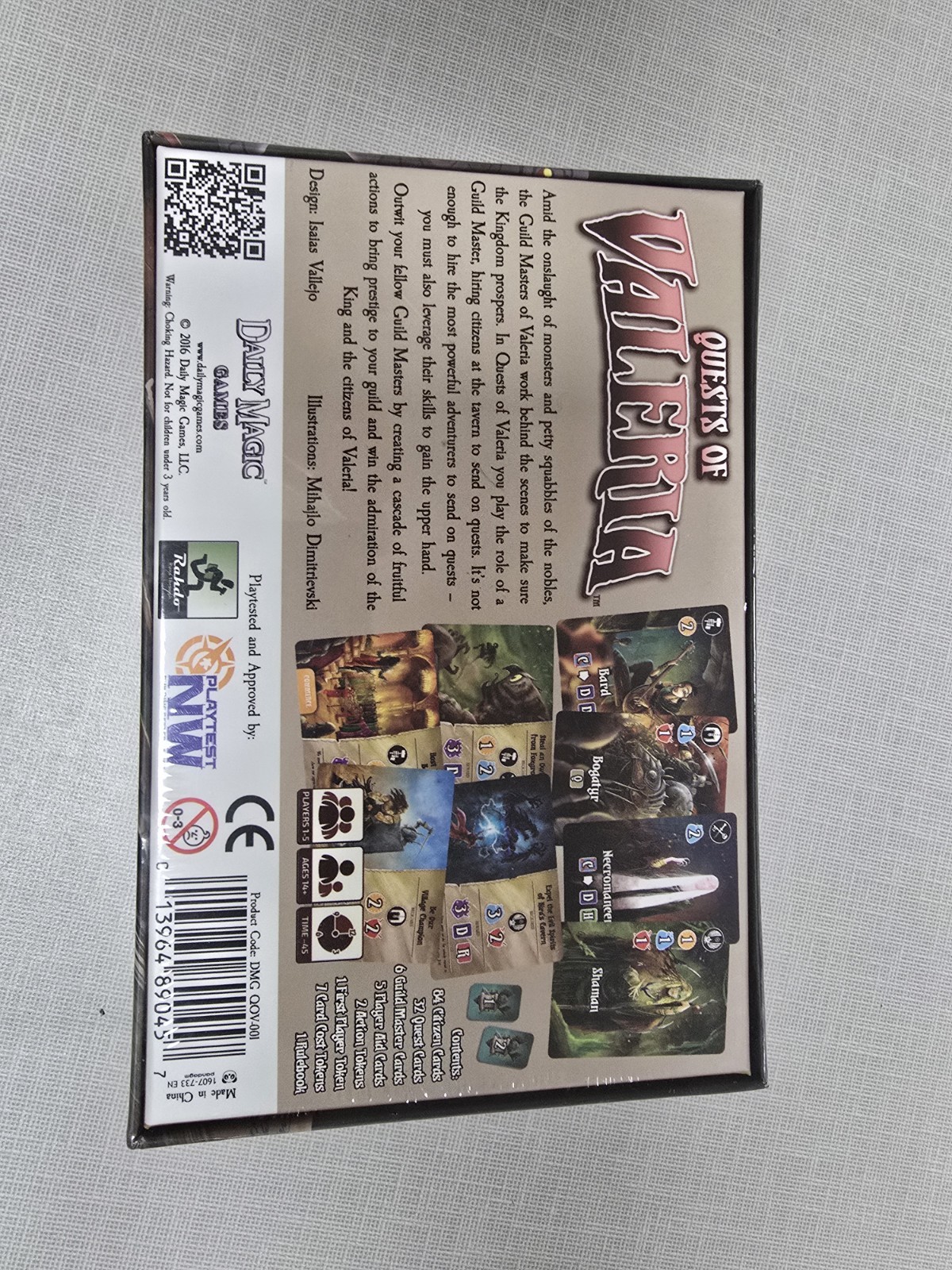 Brand New Sealed Quests of Valeria Board Card Game 2016 Daily Magic Games
