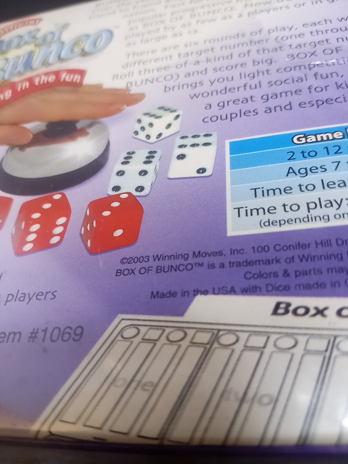 ❤️ The Official Box of Bunco Winning Moves 2003 Edition Sealed Box