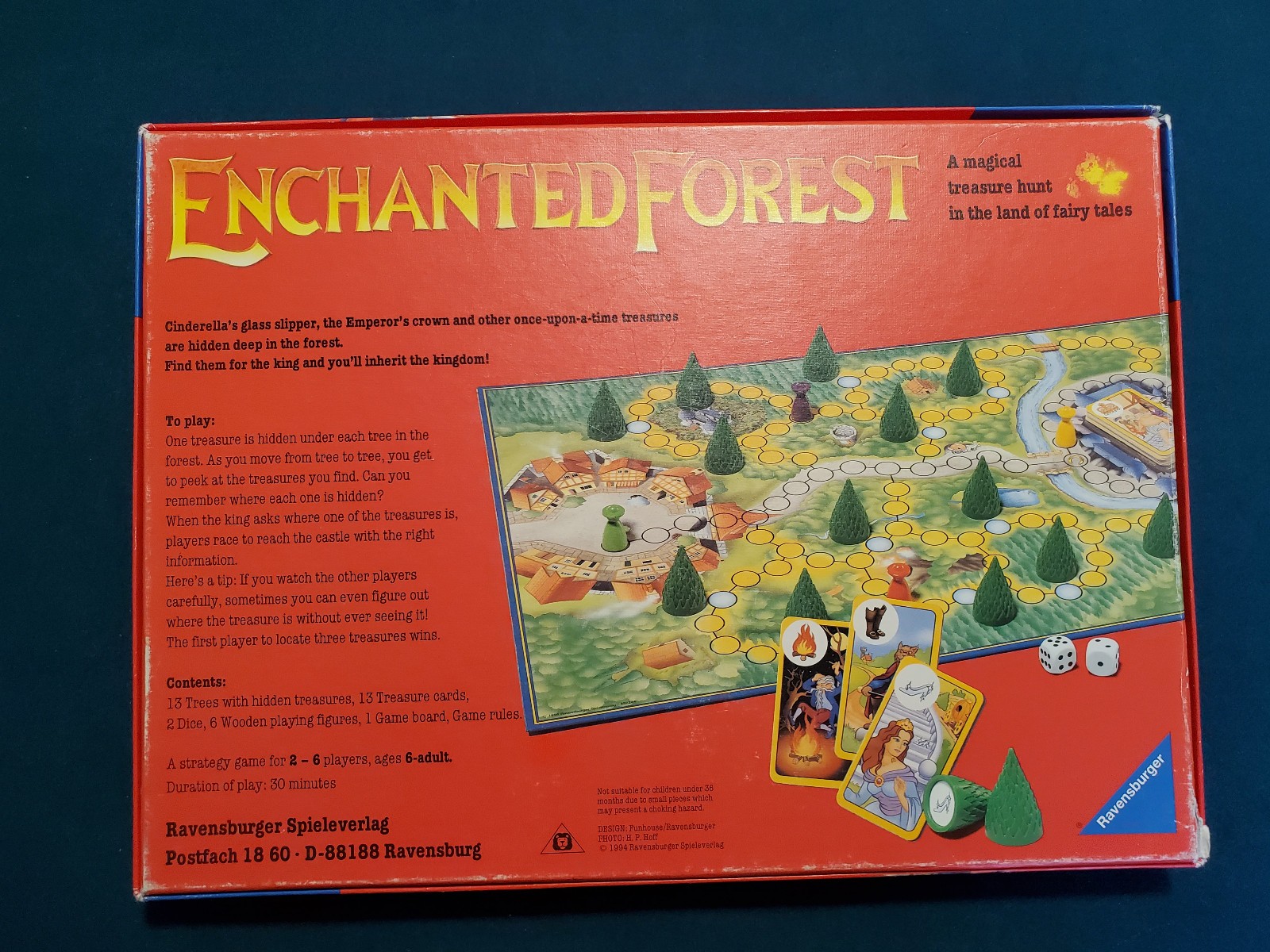 Enchanted Forest Board Game Treasure Hunt Fairy Tale Ravensburger 1994 Vintage