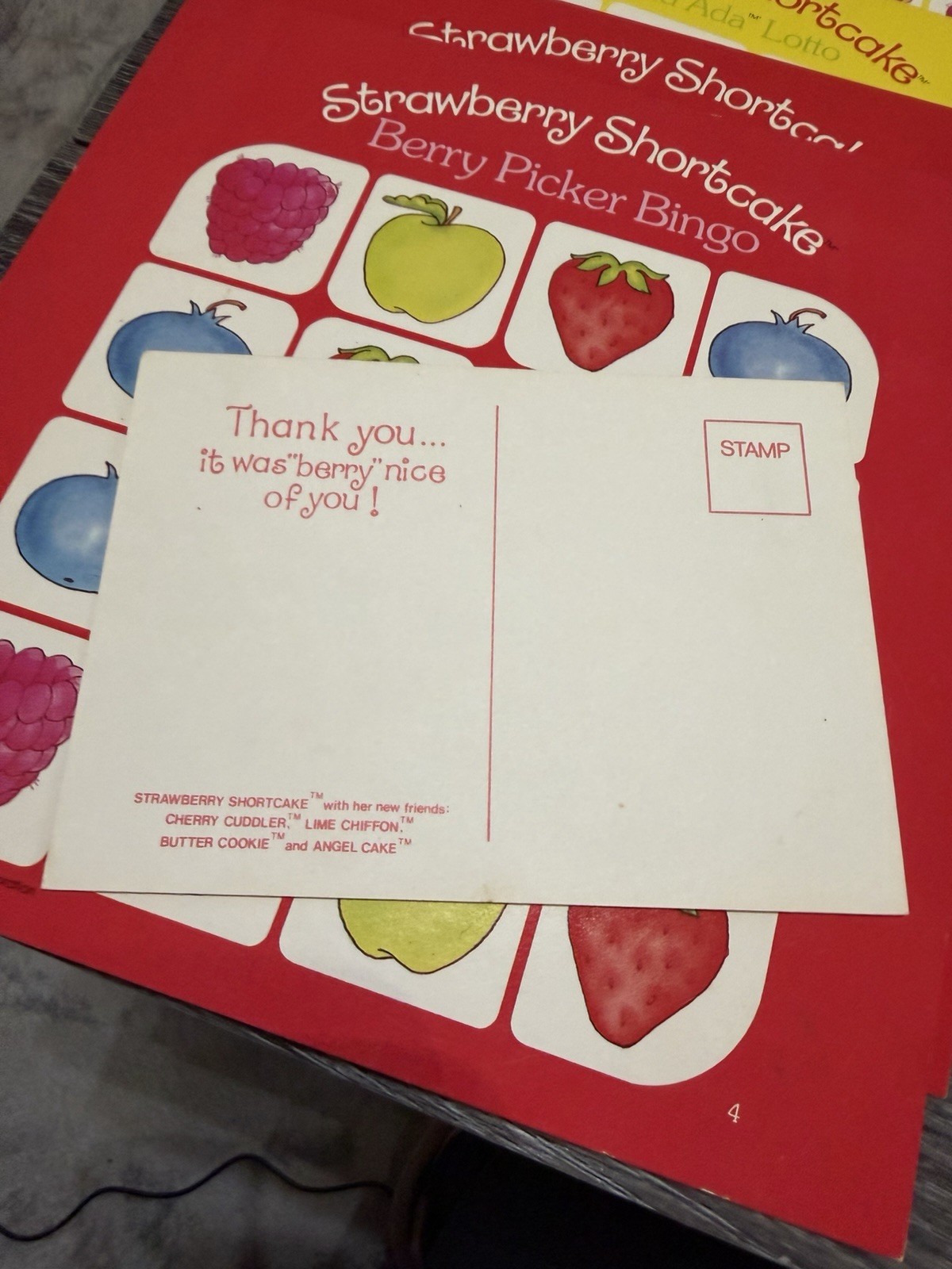 Vintage Strawberry Shortcake Game Basket 4 In 1 Game 1981 Parker Brothers
