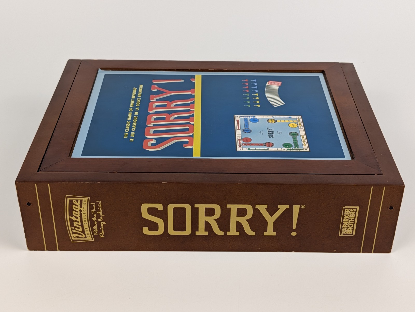 SORRY! Vintage Game Collection – Wooden Wood Box Bookshelf Edition Board Game⬅️