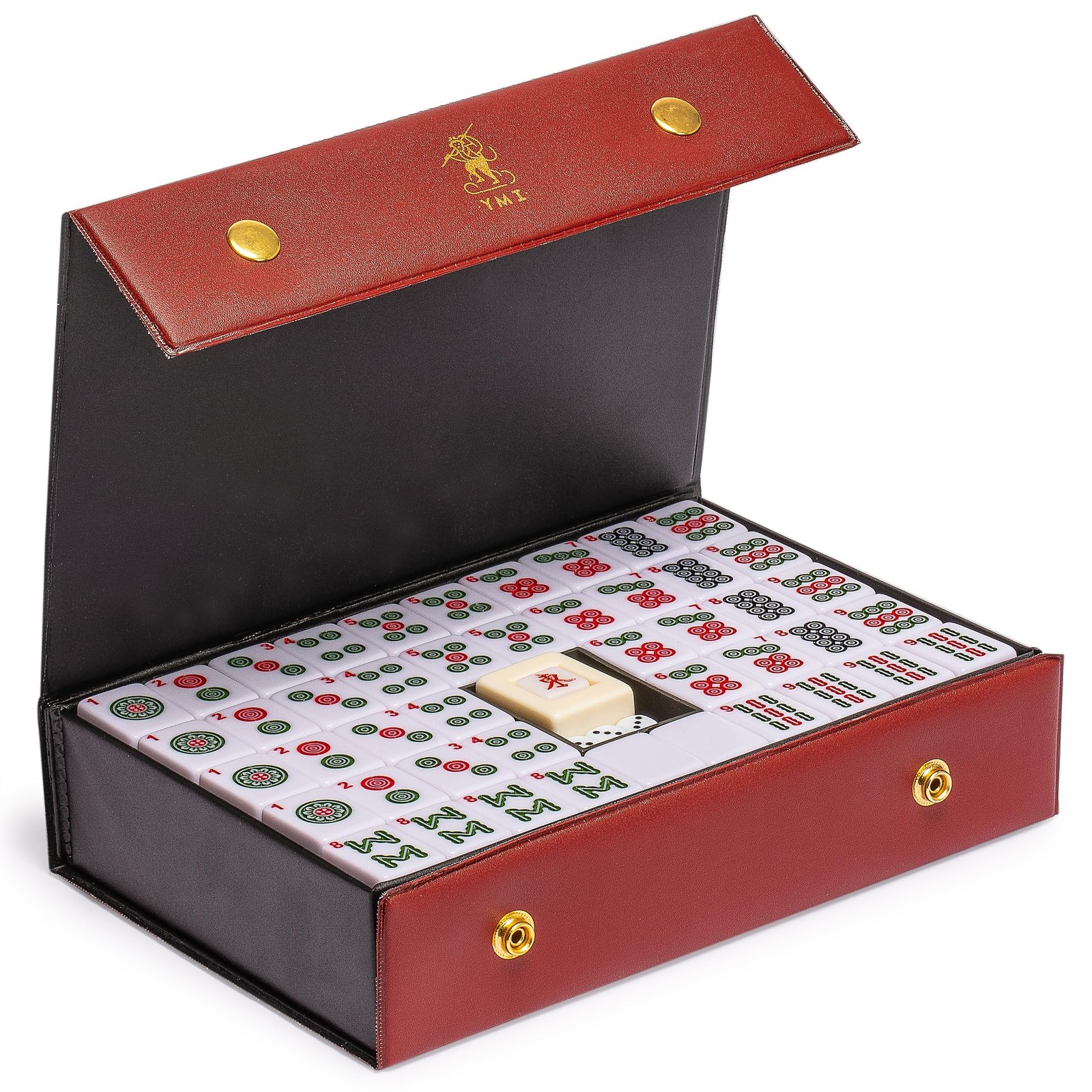 Yellow Mountain Imports Chinese Mahjong Set – 9.5 x 7.7 x 2.2 inches, Green