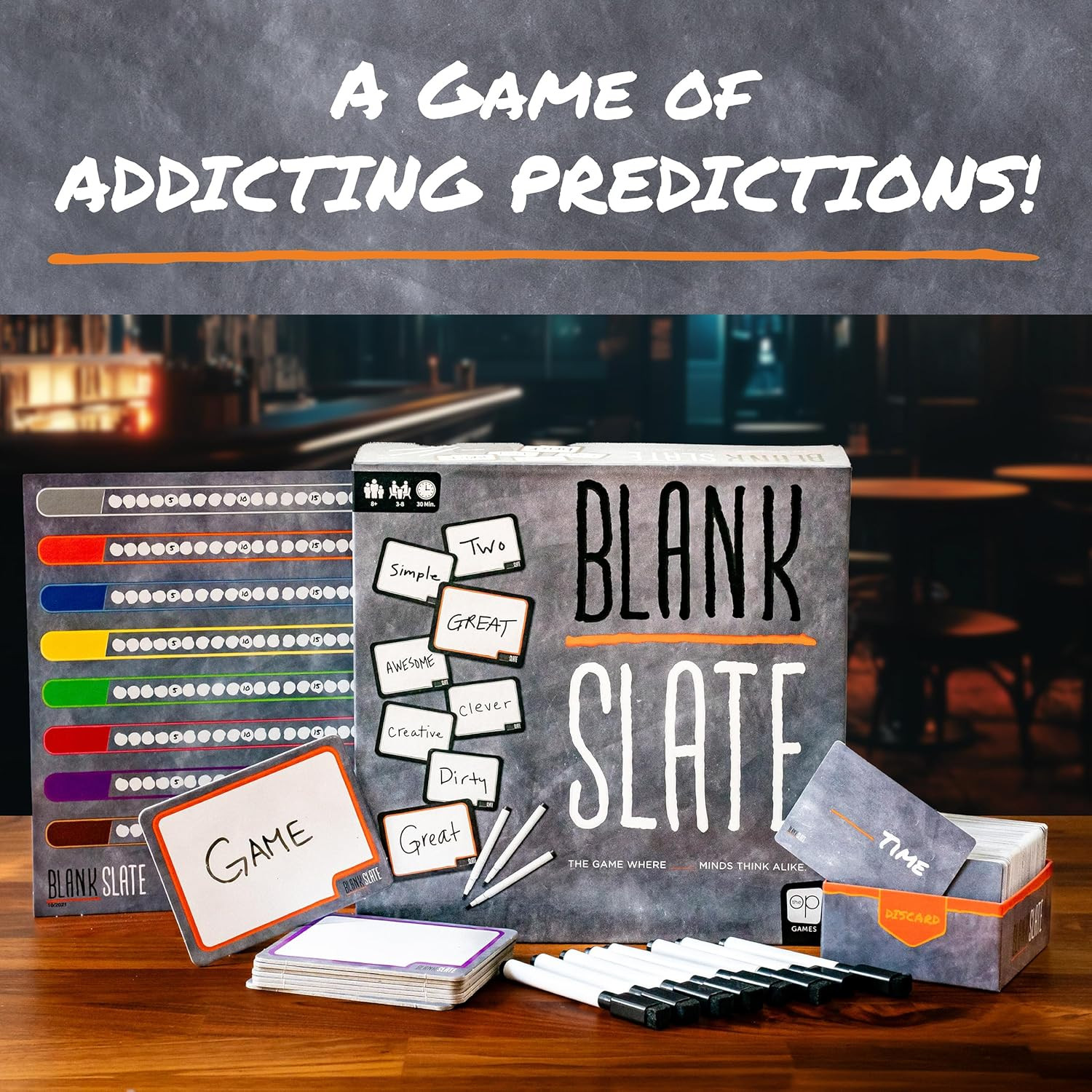 BLANK SLATE, Where Great Minds Think Alike, Fun Family-Friendly Board Game, Word