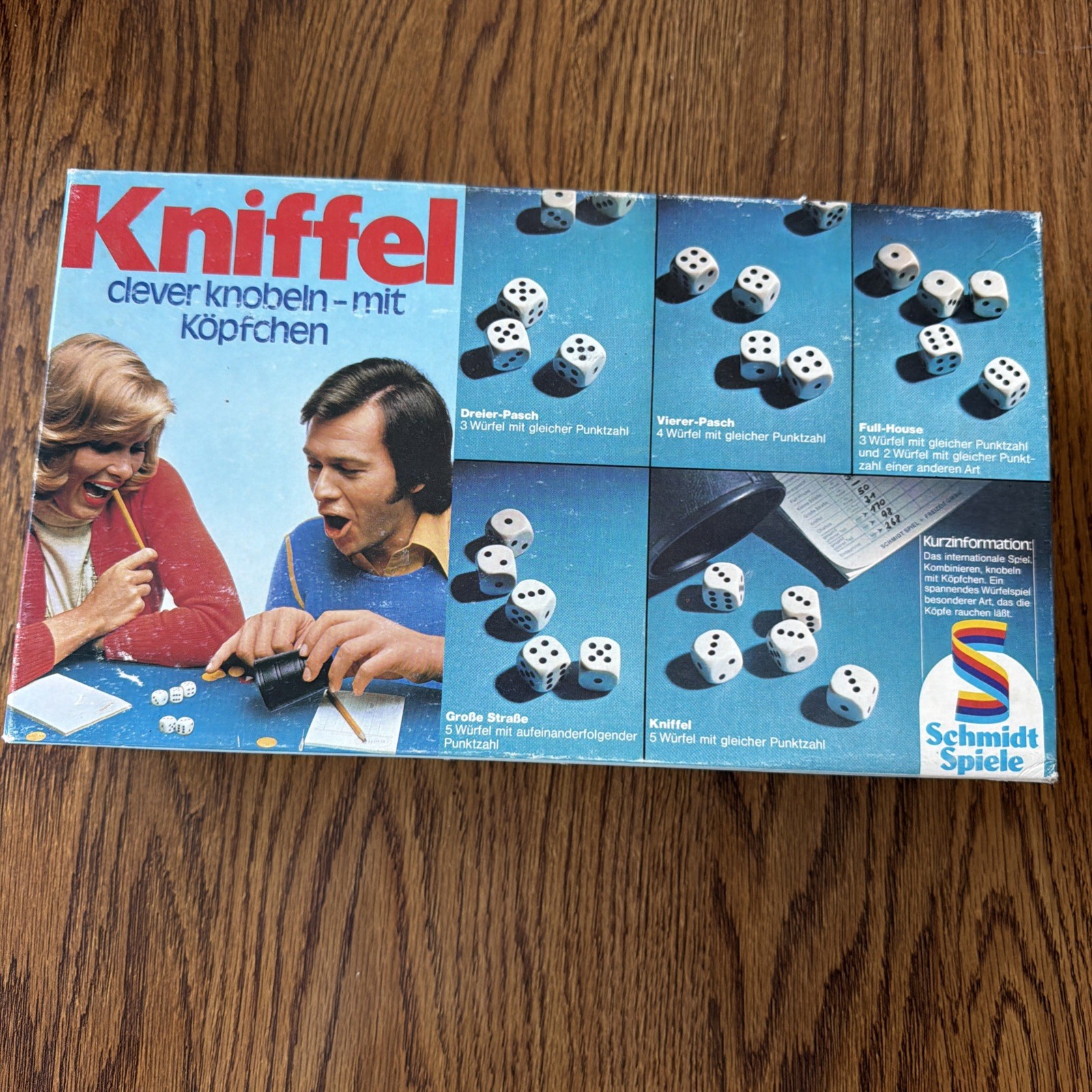 Vtg Kniffel Clever Knobeln-mit Kopfchen German Dice Game Schmidt Spiel #1630