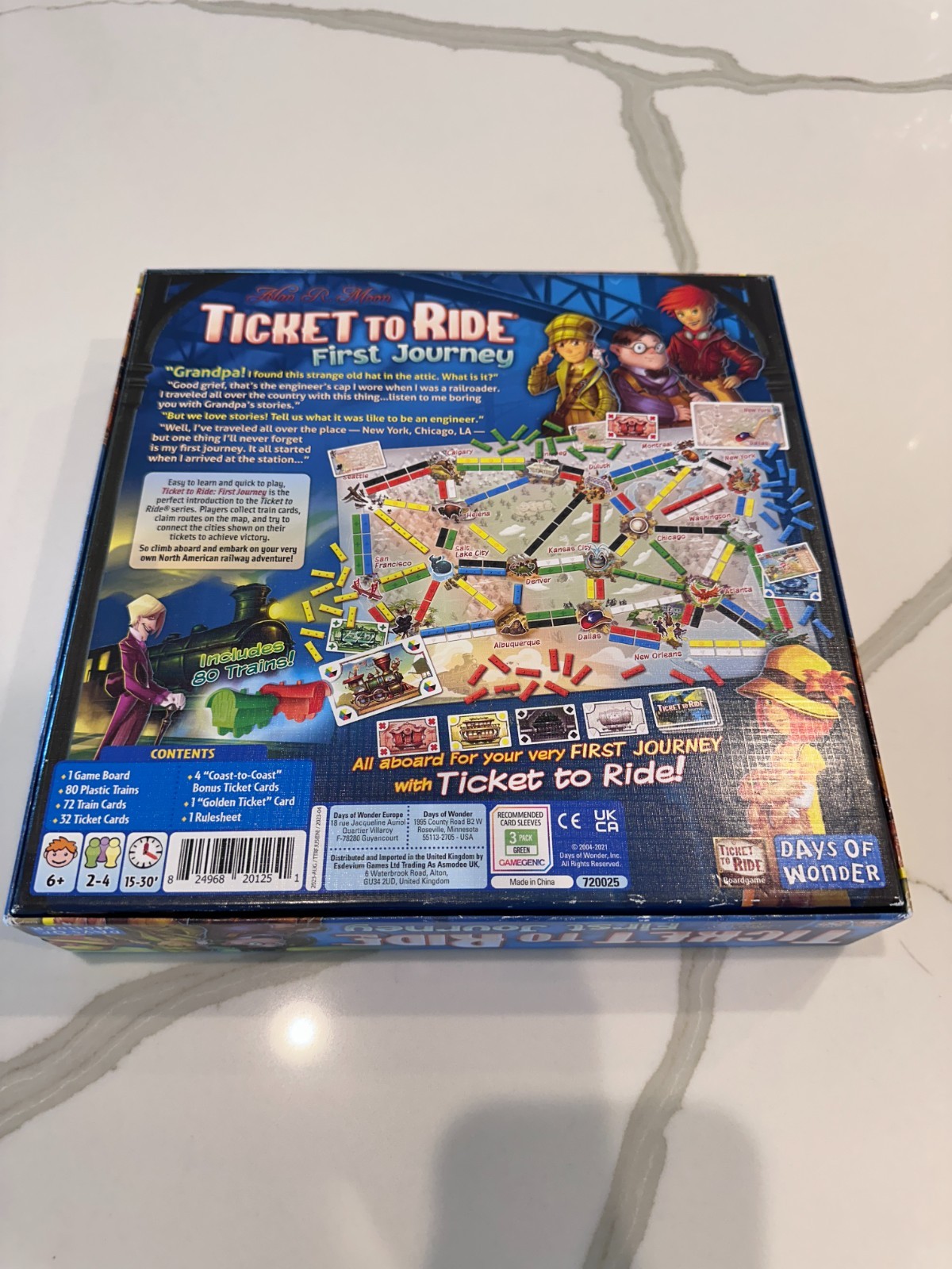 Ticket to Ride First Journey Board Game, Days of Wonder Complete