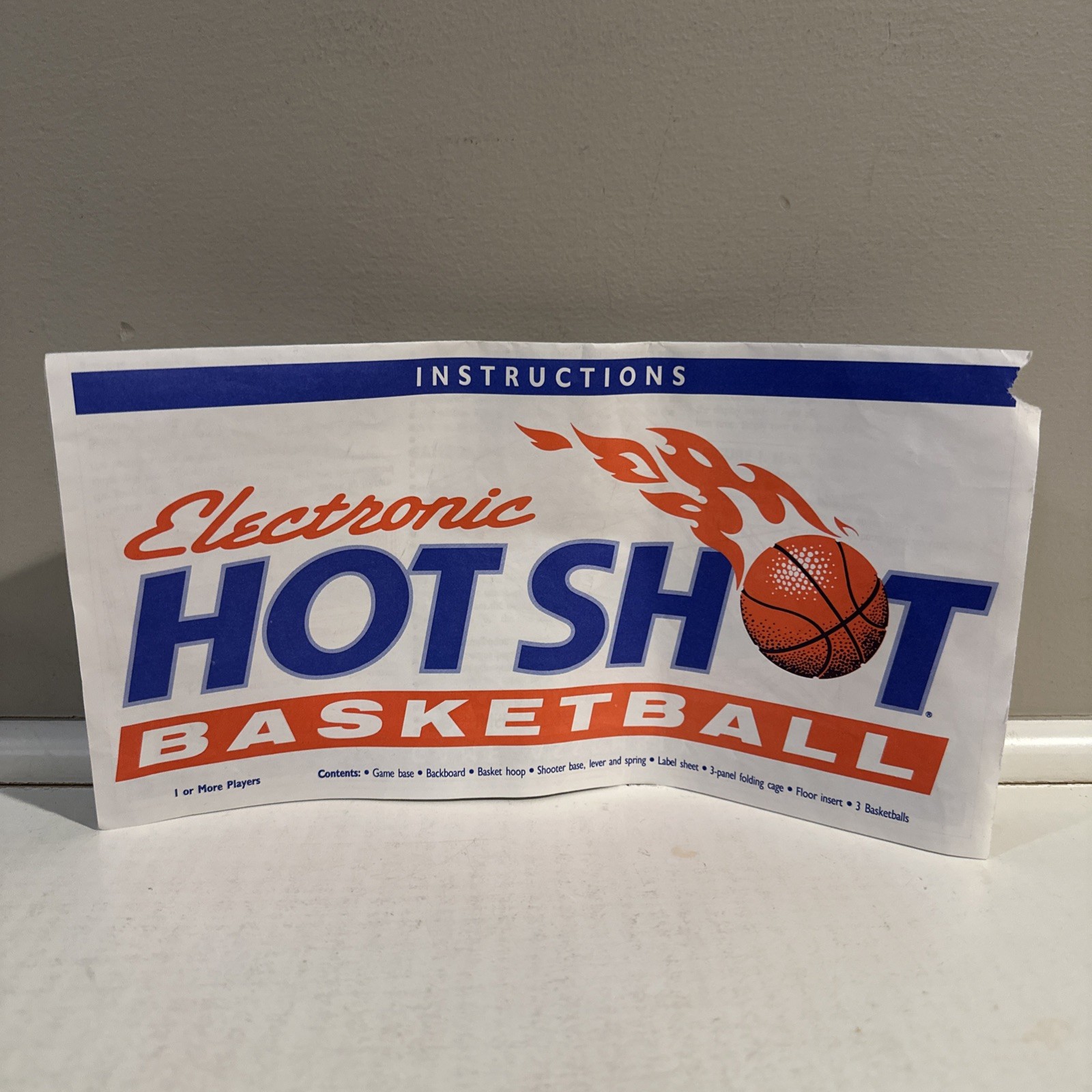 Vintage 1990 Milton Bradley 4154 Electric Hot Shot Basketball Instructions Only