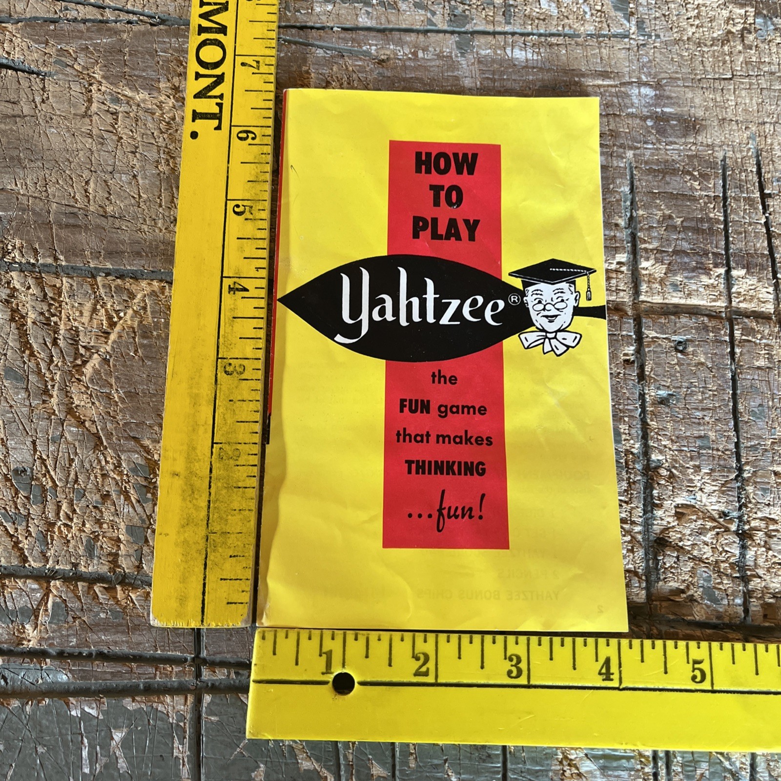 Vintage E.S. Lowe Co. Yahtzee Instruction Manual Pamphlet 1972 Manual Only