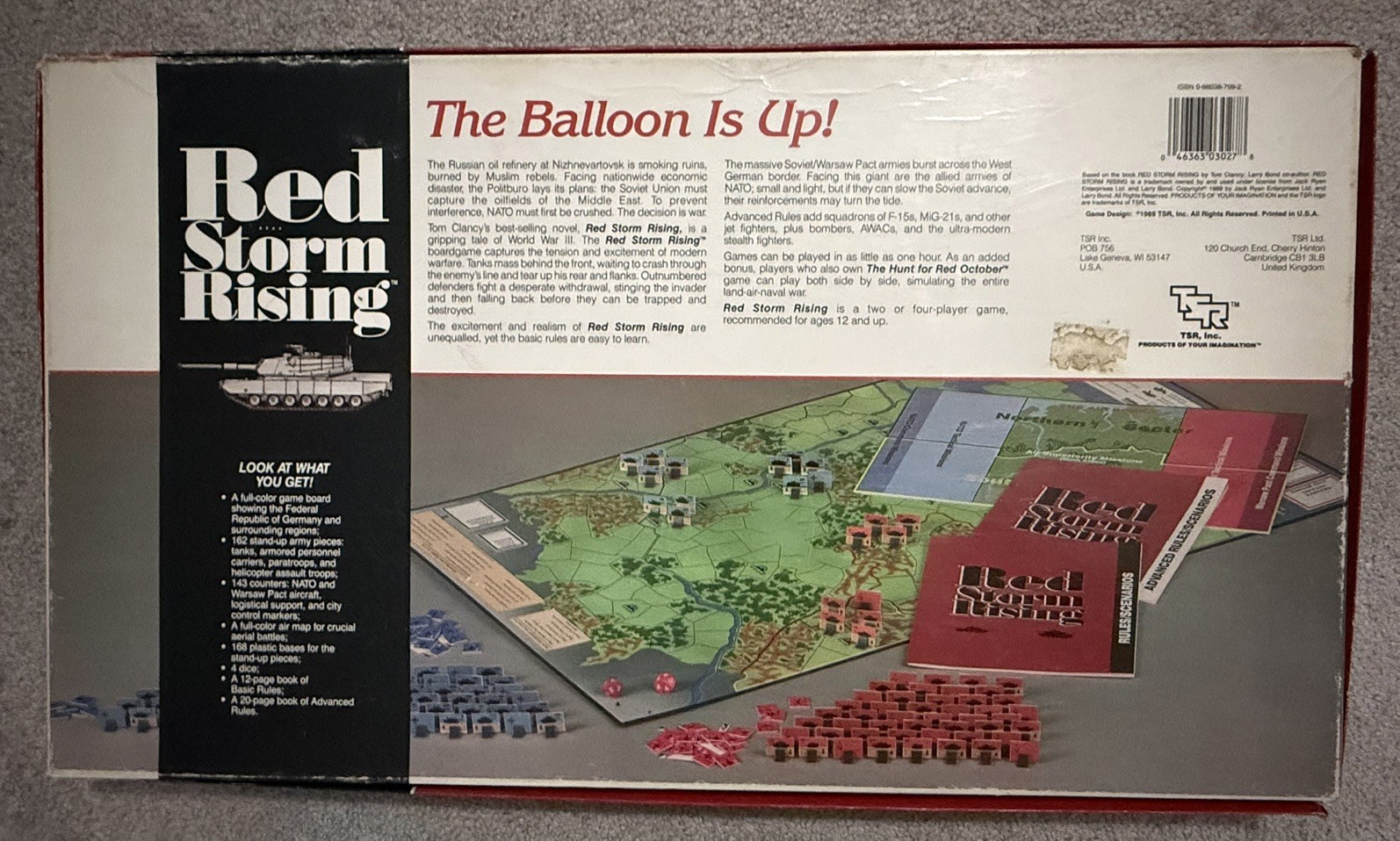 1989 Vintage RED STORM RISING Strategy Family Board Game – Tom Clancy