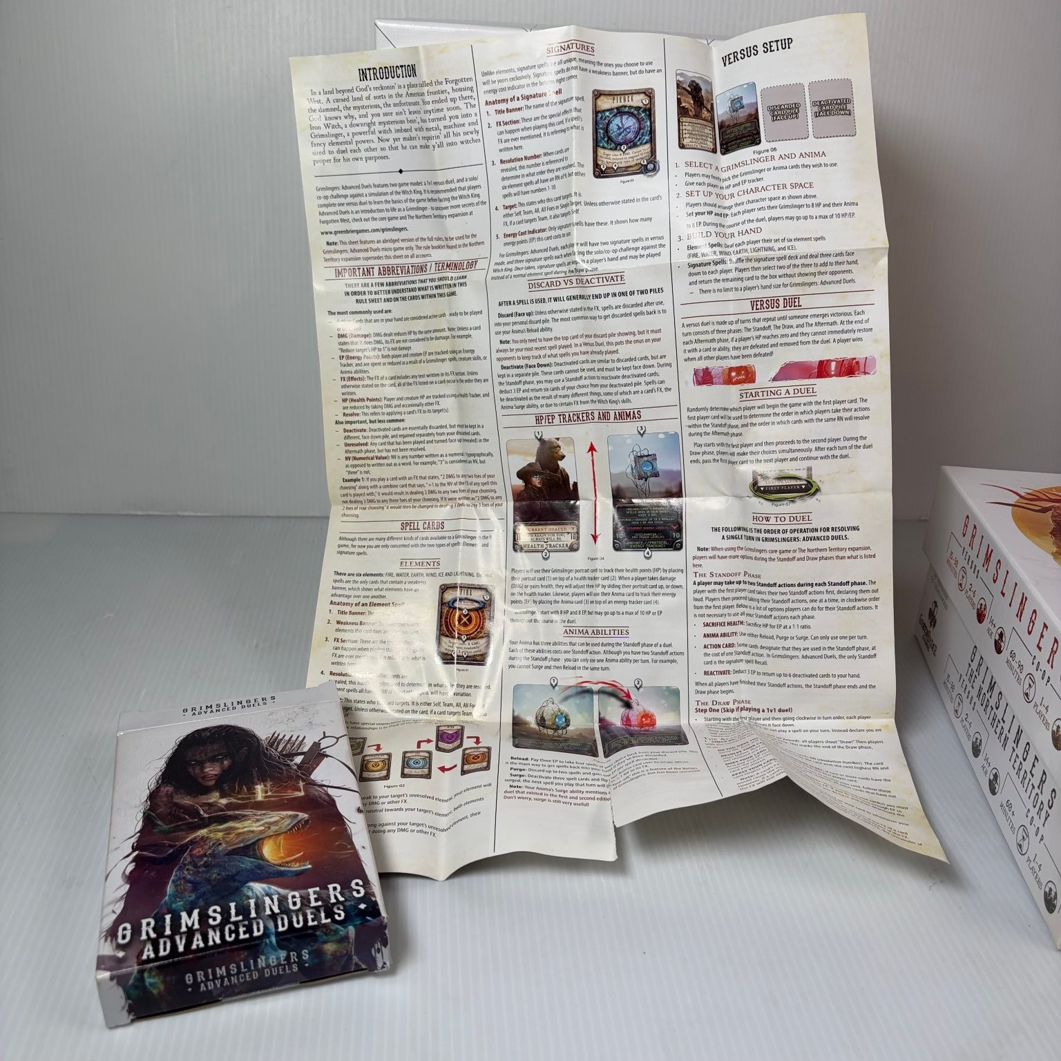 Grimslingers Board Game, Deluxe Box, Northern Territory & Advanced Duels Sets