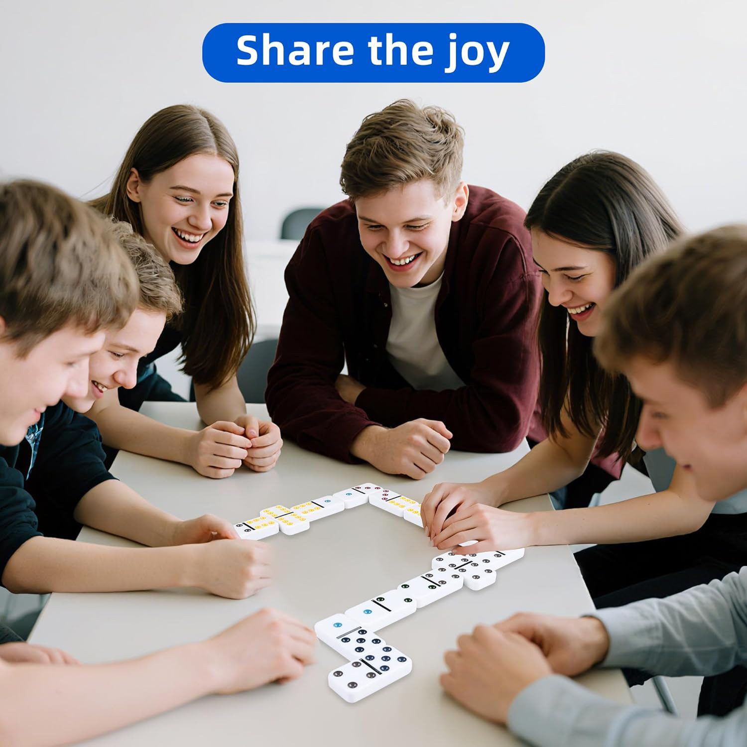 Double Six Dominoes Set for Adults, Classic Domino Game with Tin Box – 28 Tiles