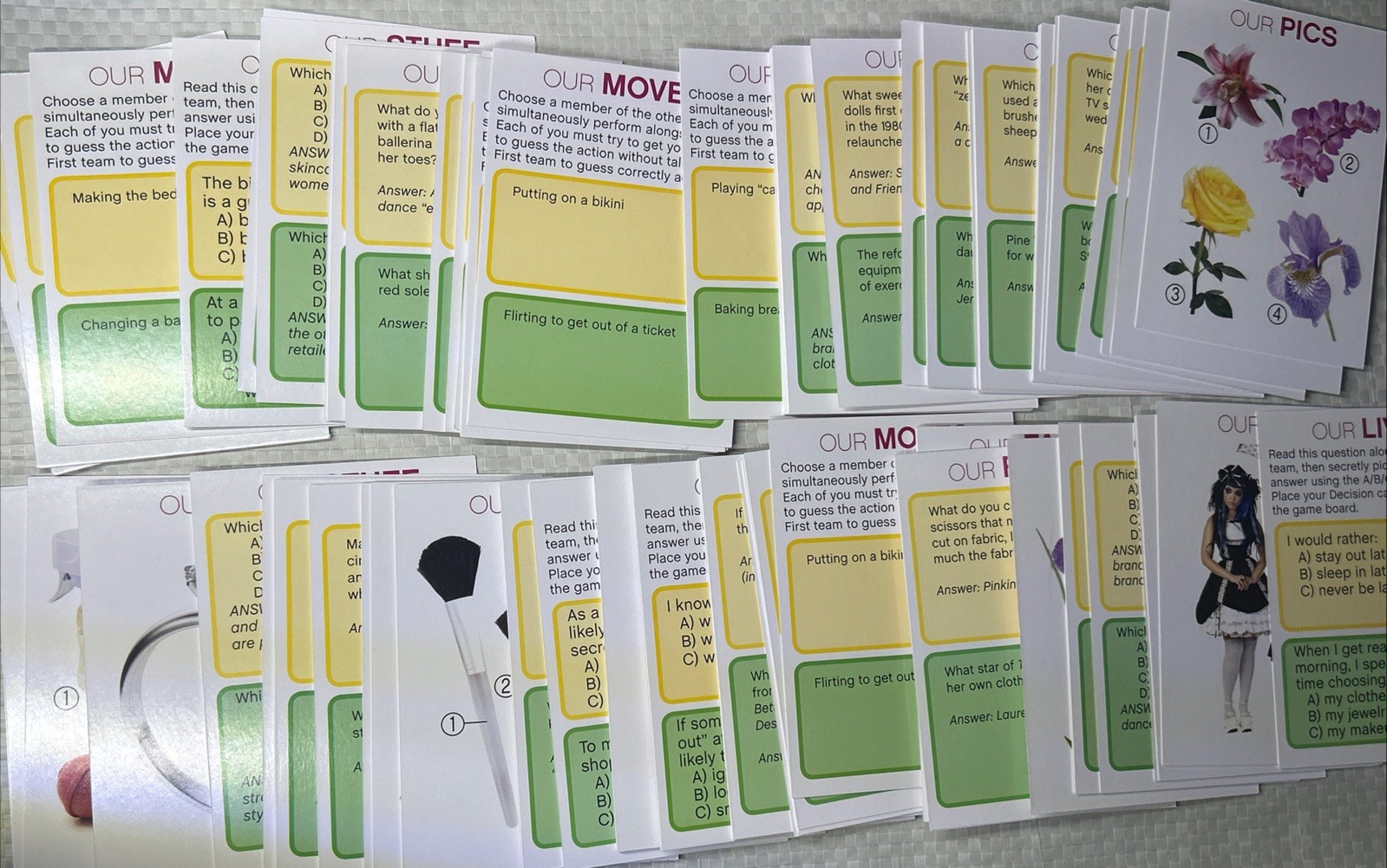 Battle of the Sexes Female Cards Complete 110 Card Deck w Original Card Box