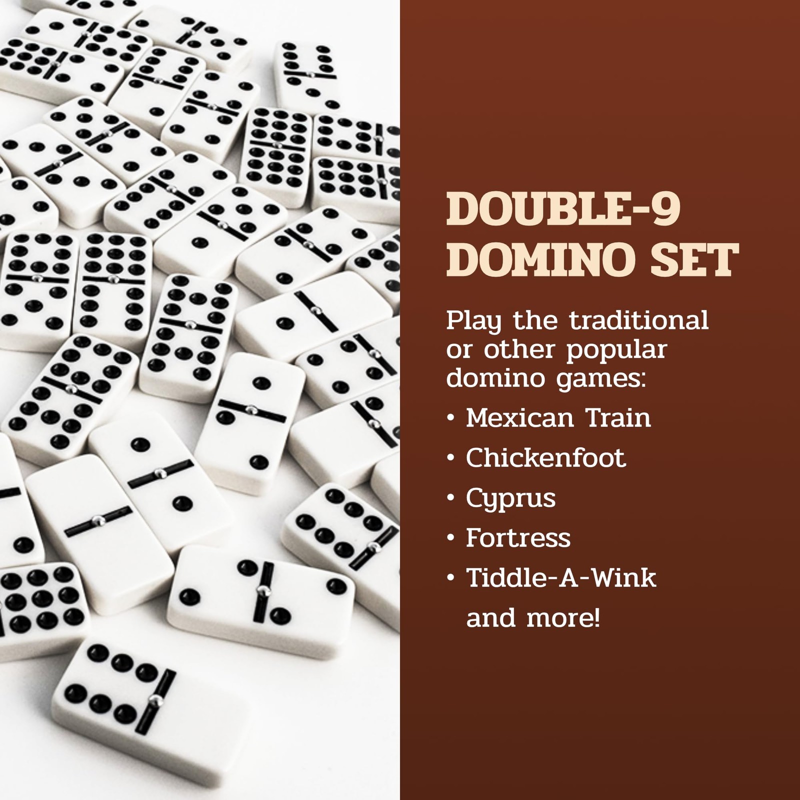 Alex Cramer Company Alex Cramer Double 9 Dominoes Set For Adults Spinners.