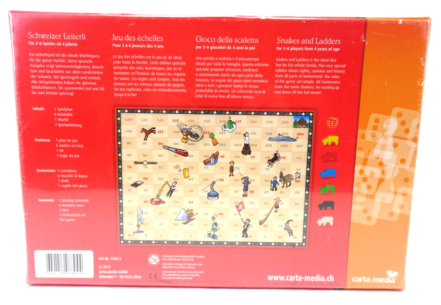 Swiss Themed Snakes and Ladders Schweizer Leiterli Board Game FACTORY SEALED BOX