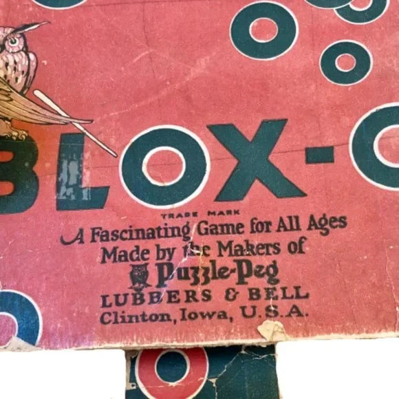 BLOX-O Peg Board Game By Lubbers & Bell From 1923 As Is