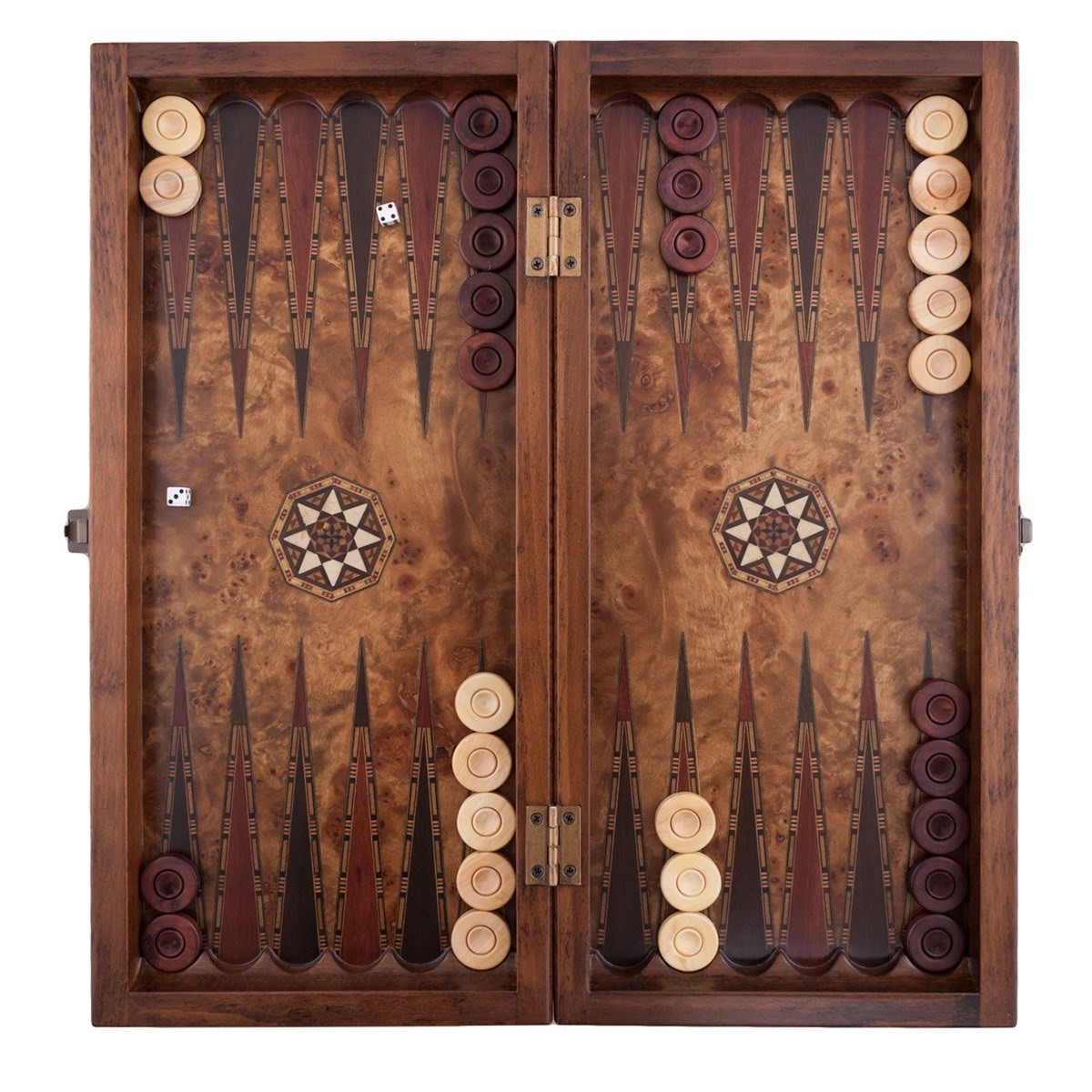 Hand made natural wooden Backgammon Set