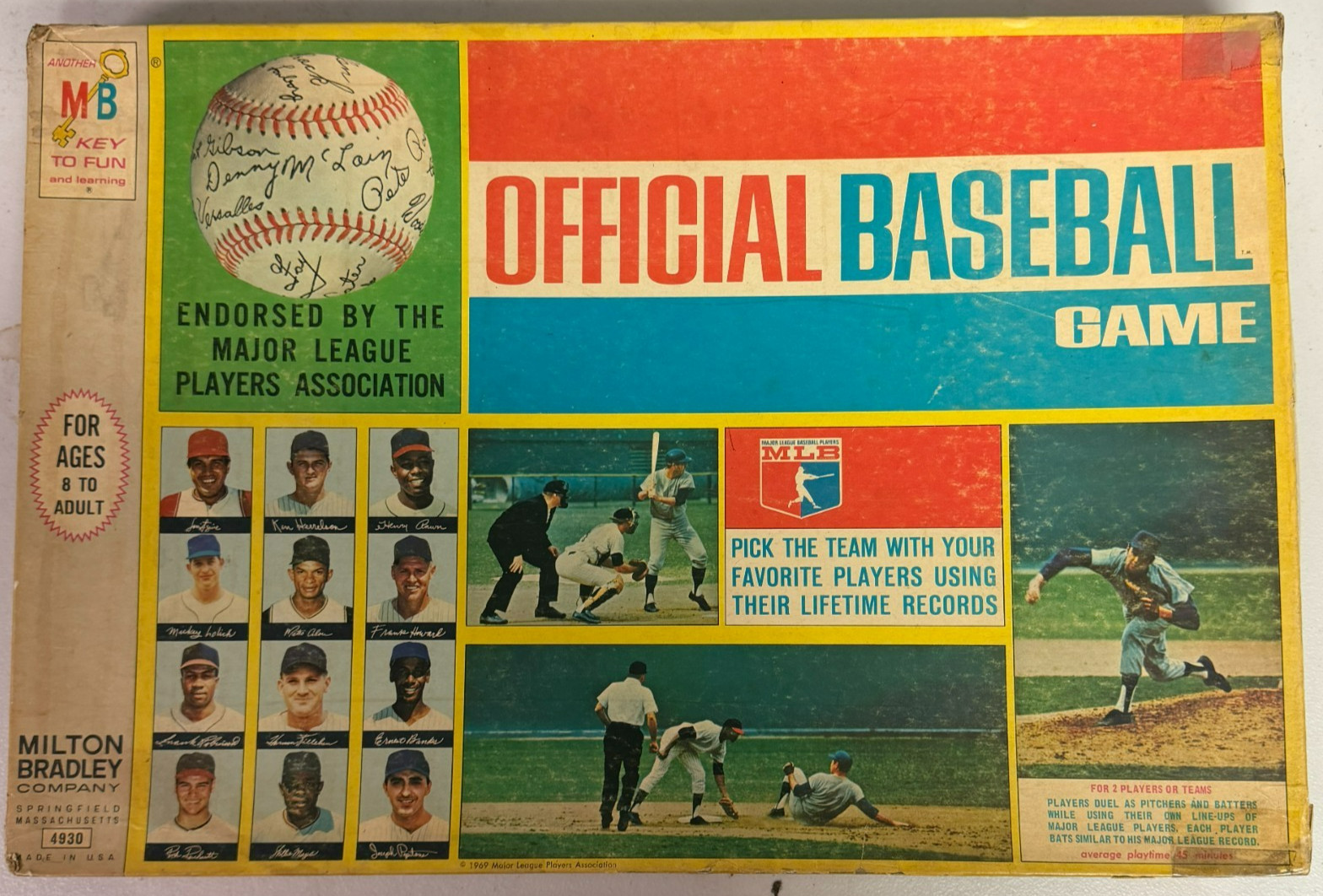 1969 Milton Bradley Official Baseball Game w/ Pieces & Several HOF Cards – See!