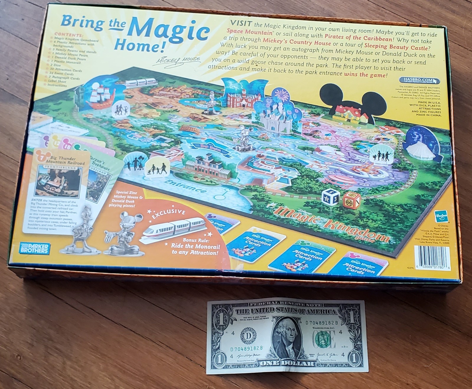 Disney Magic Kingdom Game Parker Bros 2004 Bonus Monorail Token Complete Lik NEW