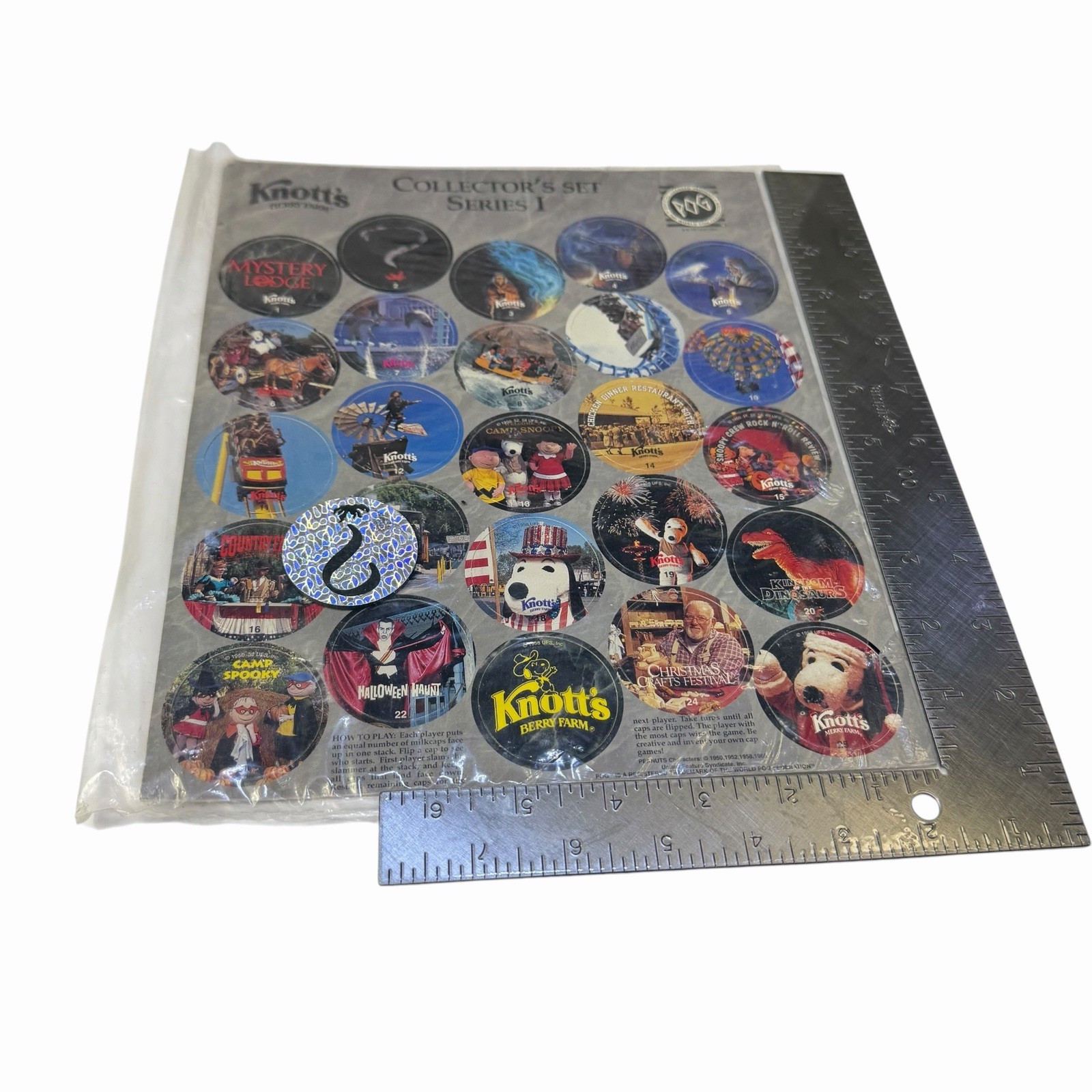 Vintage POG Slammer LOT Knott’s Berry Farm Collector Set Series 1 WPF 1994 NEW