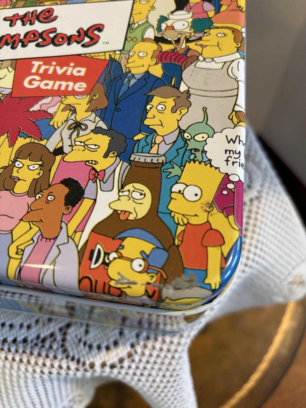 The Simpsons Trivia Game Tin Box with Character Cards Movie & TV Theme.Collector