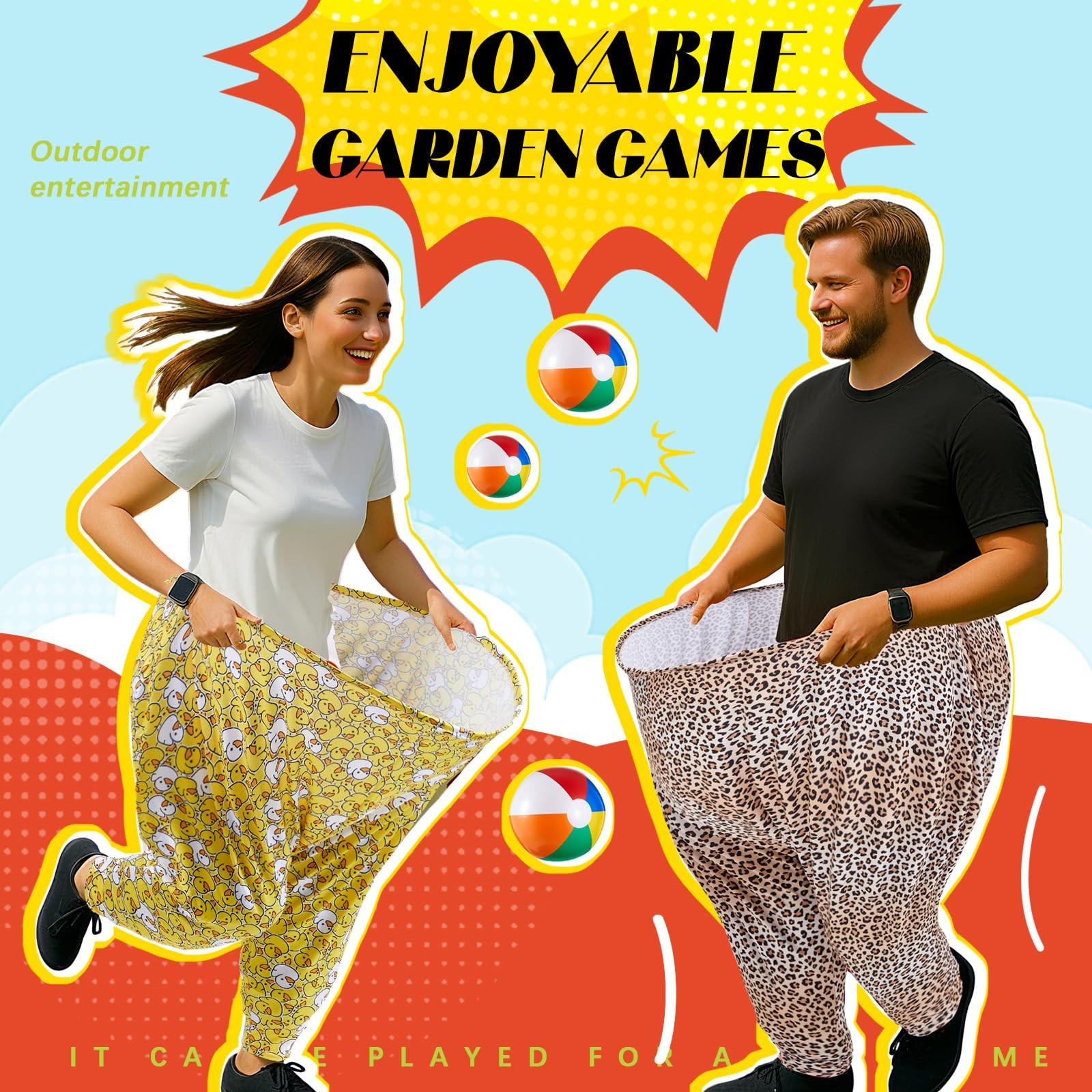 Granny Pants Yard Game with Oversized Pants Bouncy Balls and Pump, Easter Gia…