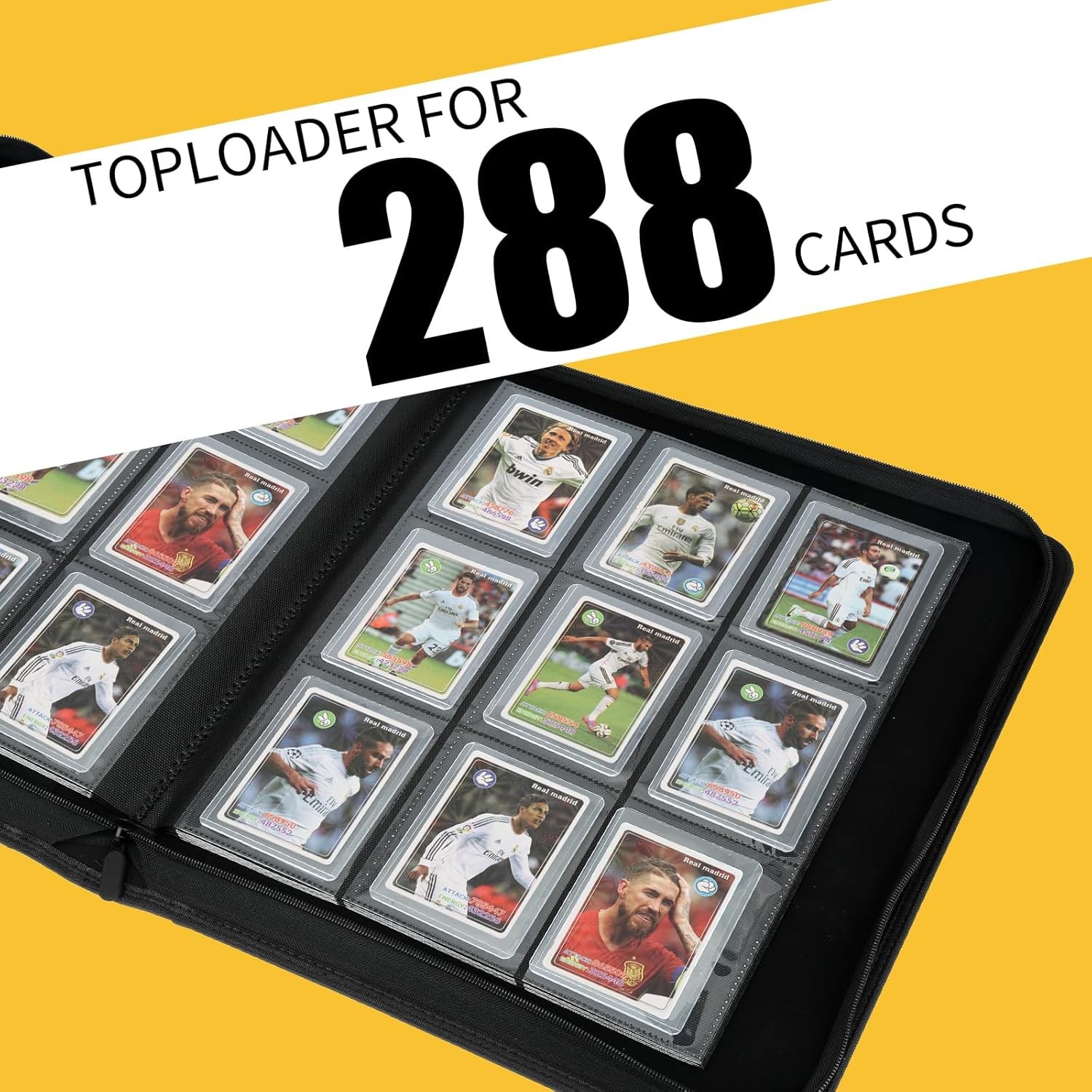 Toploader Binder,Toploader Hard Cases, 9-Pocket Pages Sleeves Hold up black2