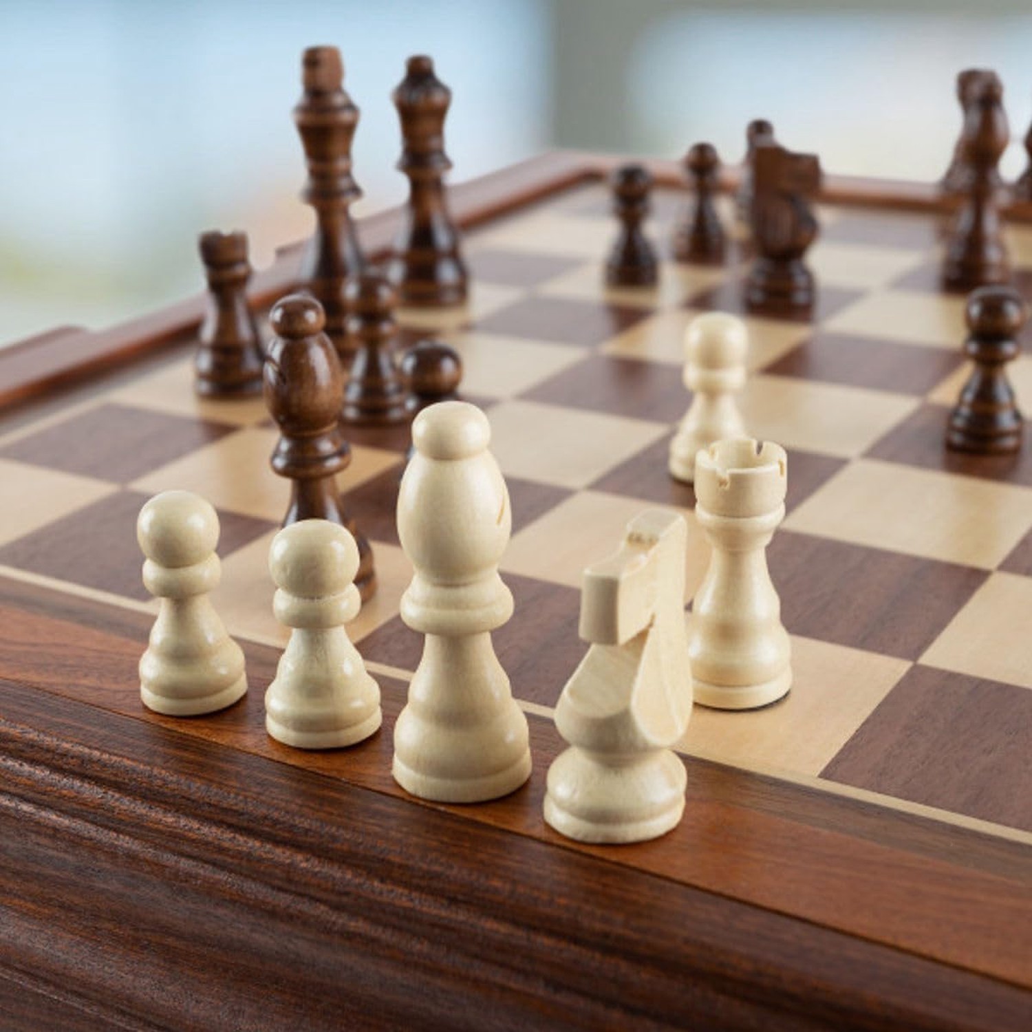 Game Table – Reversible Tabletop with Chess and Backgammon Gameboards – Game …