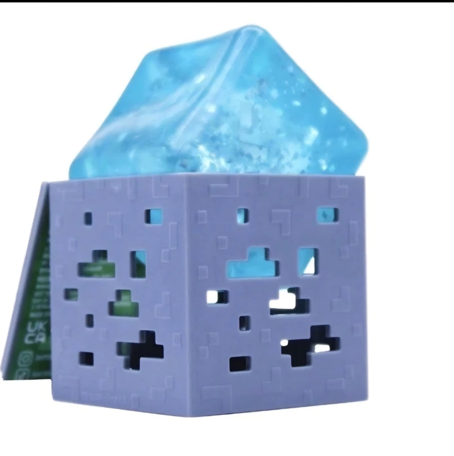 BLUE Minecraft Jelly Cube 2.5″ Mine Craft Squishy Stress Toy NeeDoh Like Cube