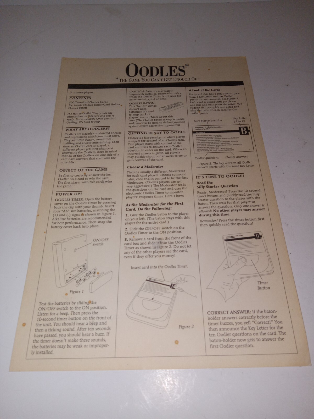 Milton Bradley Oodles Board Game Hersch Problem Solving 1992 100% Complete