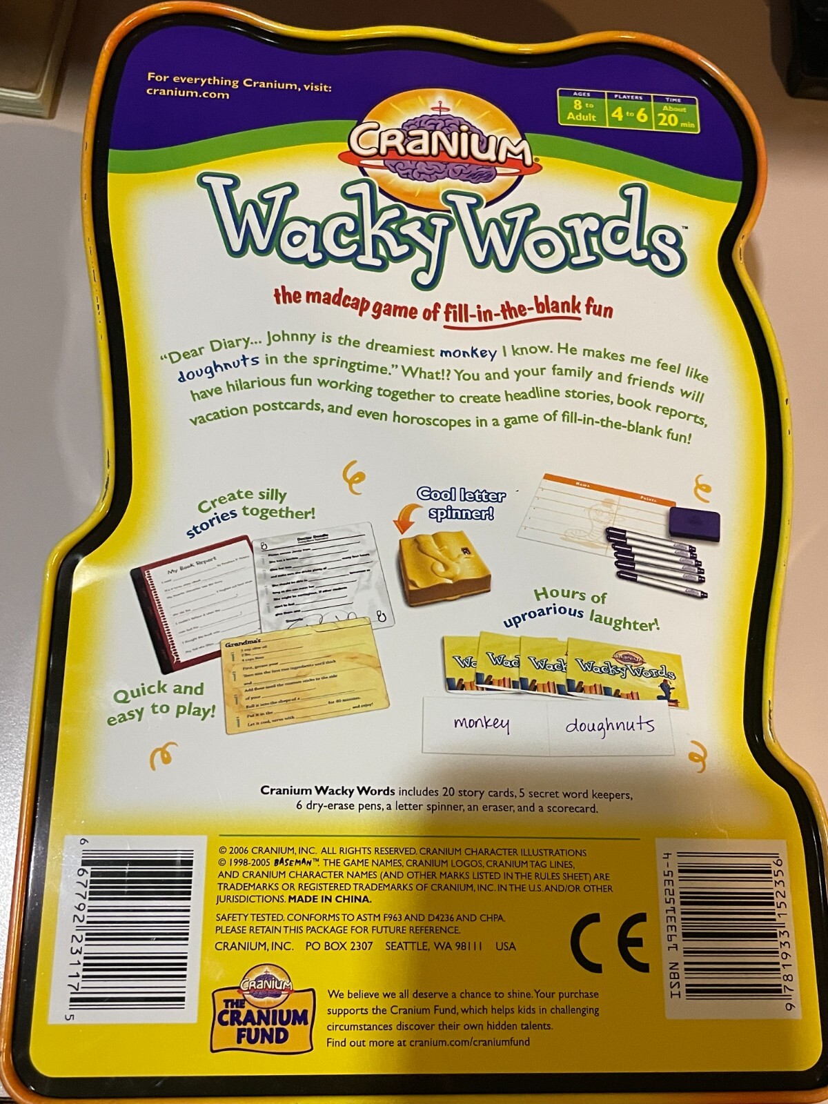 Cranium Wacky Words ages 8 to Adult 2006