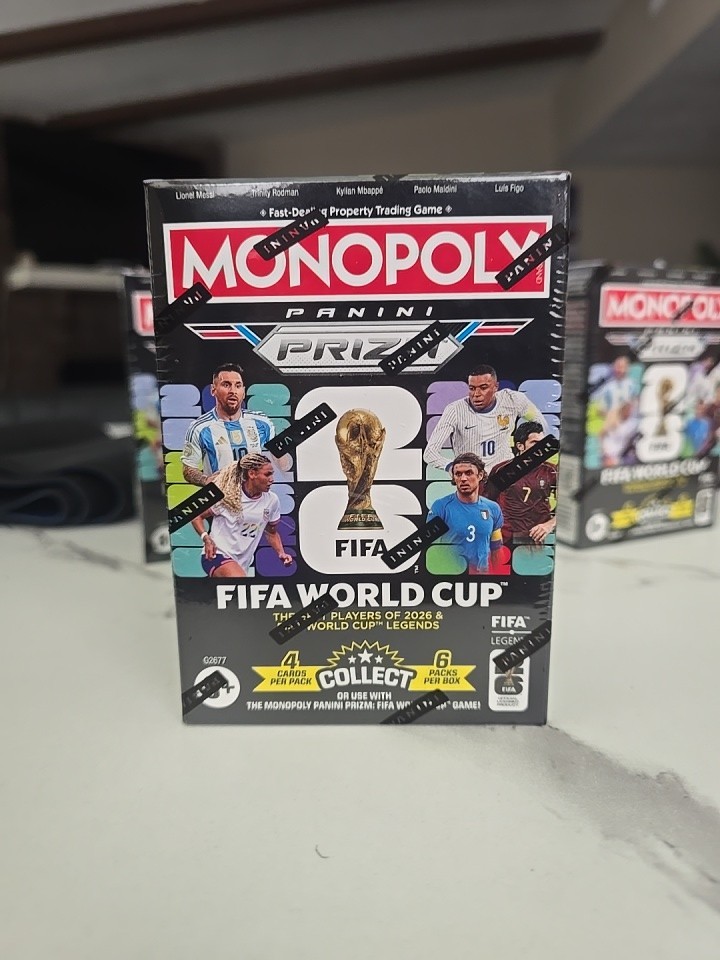 2026 FIFA World Cup trading card and Board Game Monopoly Panini Prizm Bundle