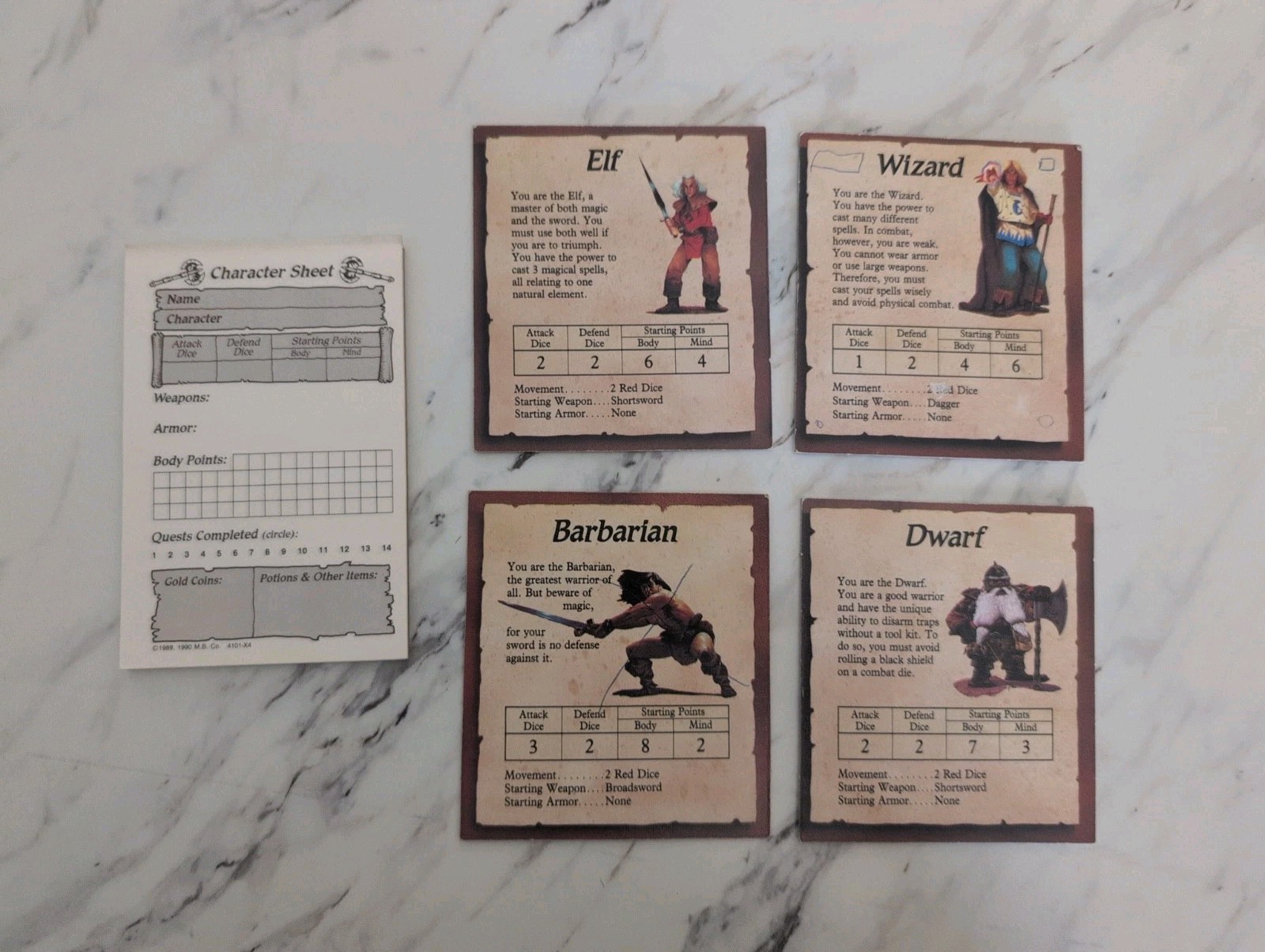HEROQUEST GAME SYSTEM Milton Bradley 1990 – 100% Complete Damaged Box
