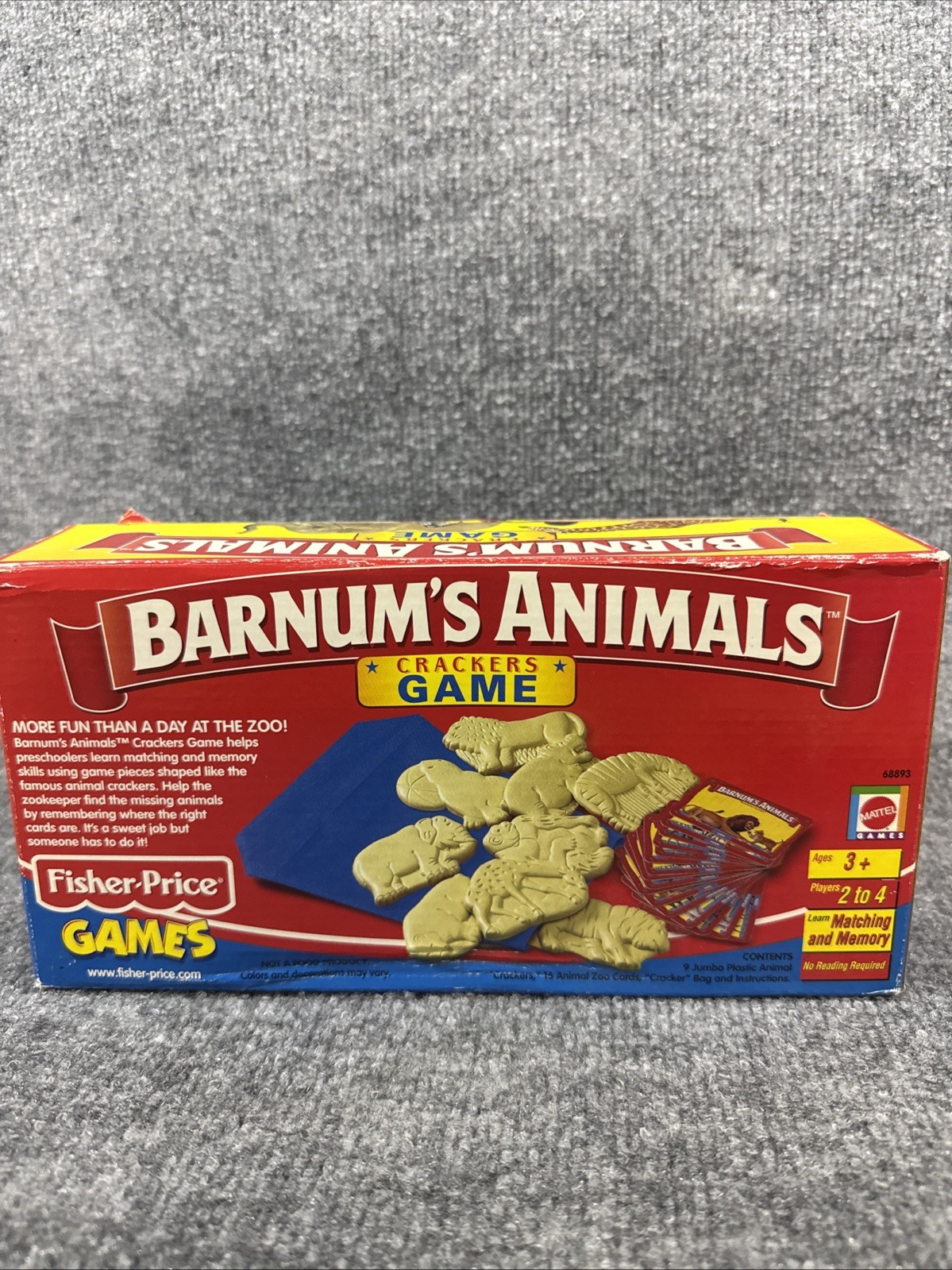 Fisher Price 2001 Barnum’s Animals Crackers Card Game Matching & Memory COMPLETE