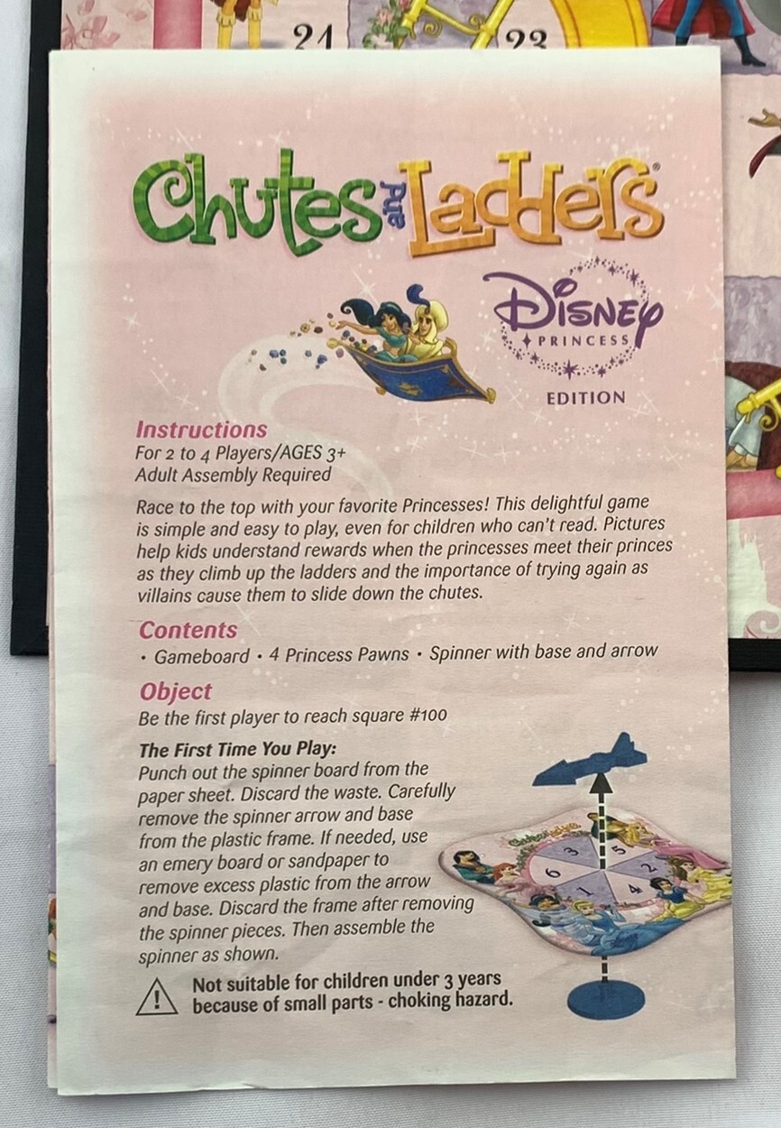 2009 Disney Princess Chutes and Ladders Complete in Great Cond FREE SHIPPING