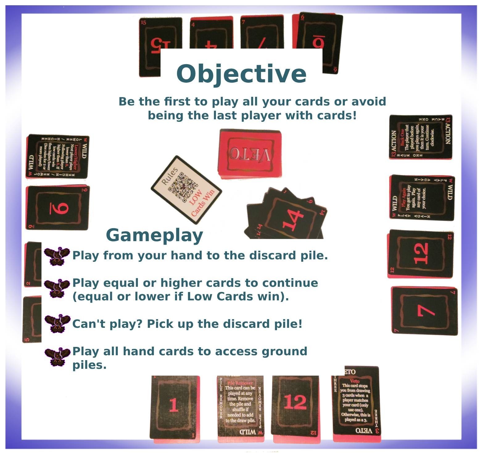 New VETO Card Game, 2nd Edition, Fun Family Shedding Card Game for 2-4 Players