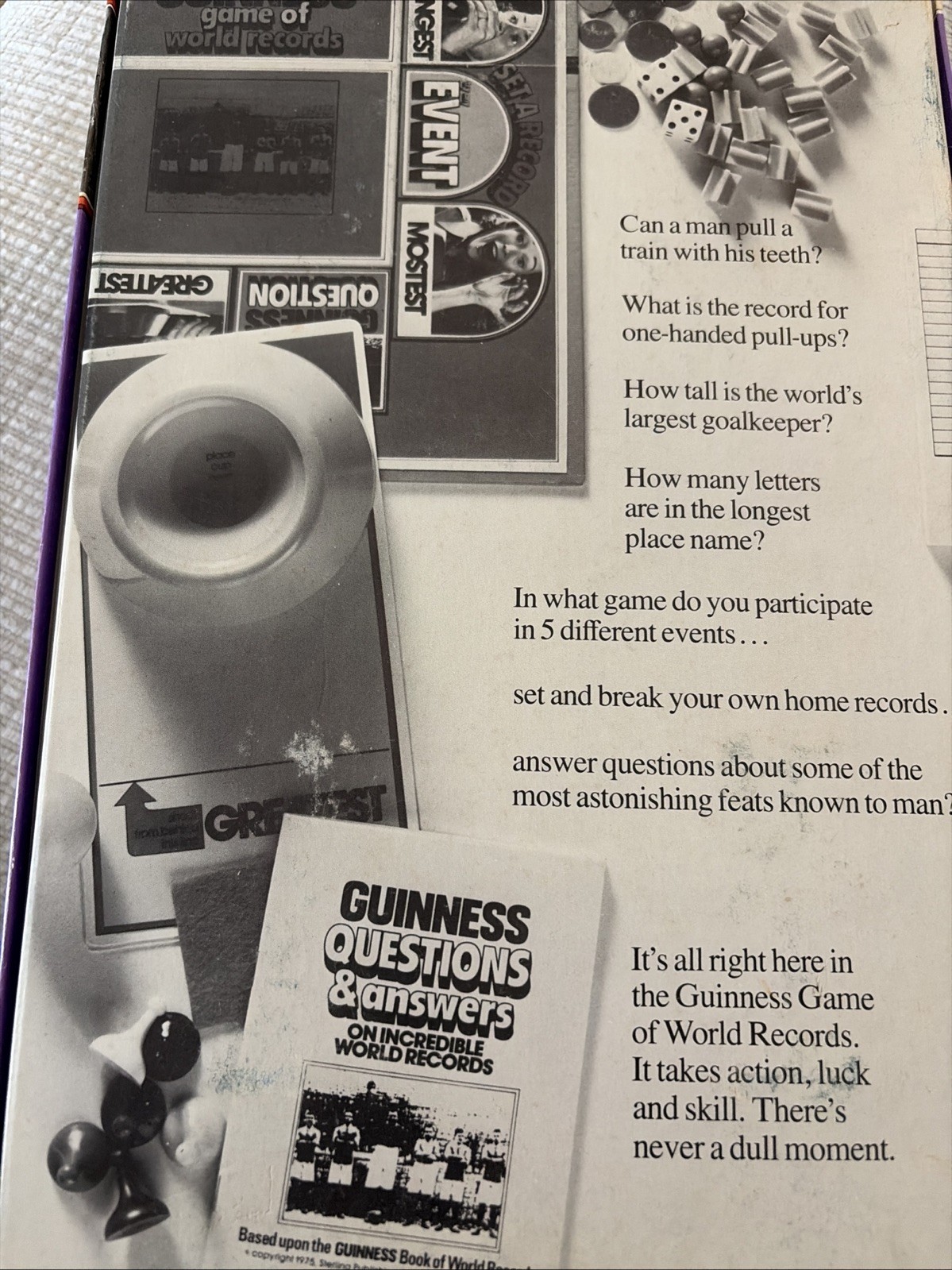 Guinness Game of World Records 1975 VTG Parker Brothers #75 Sterling Publishing