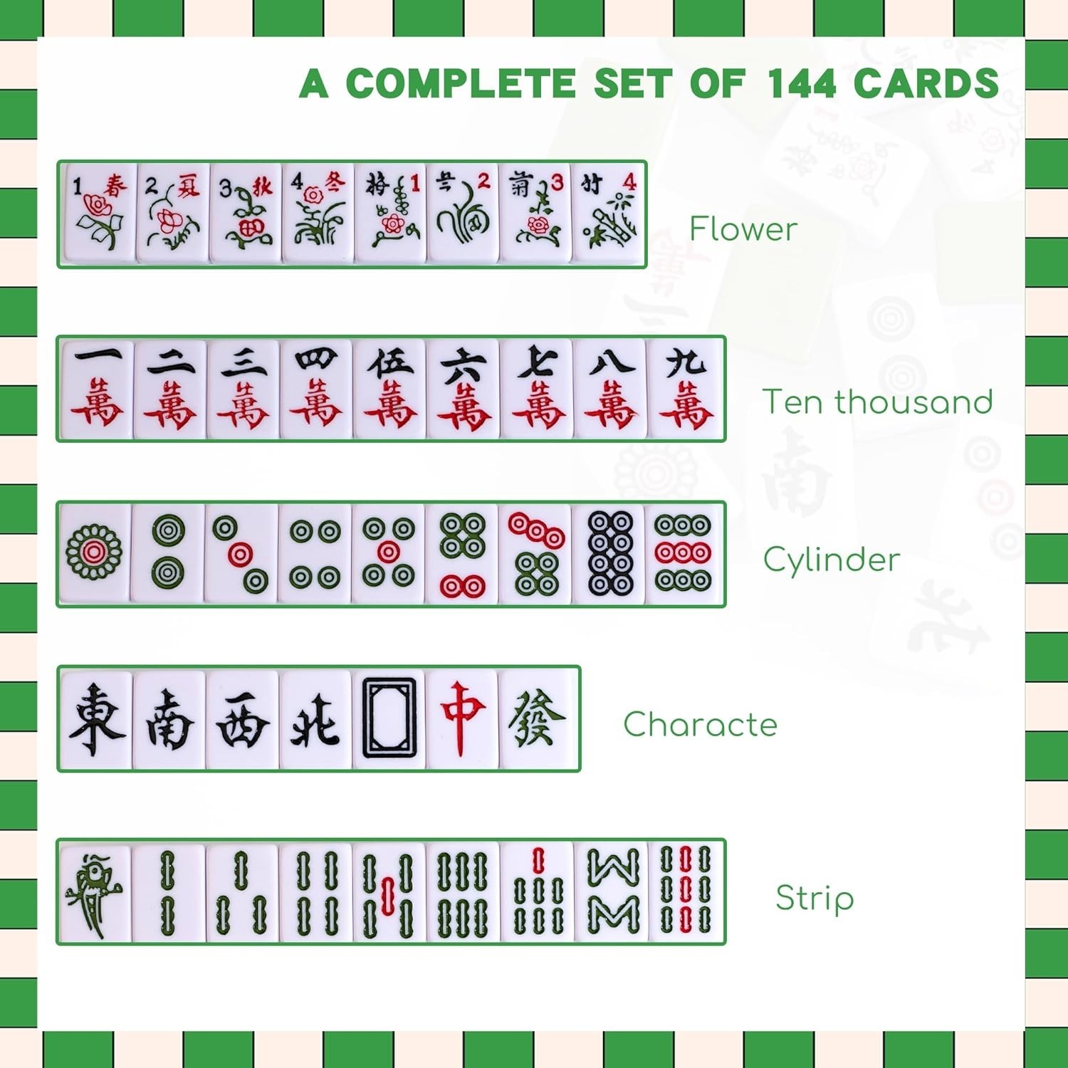 Mini Chinese Mahjong Set – 144Pcs Traditional Travel Game with Case, Portable Sm