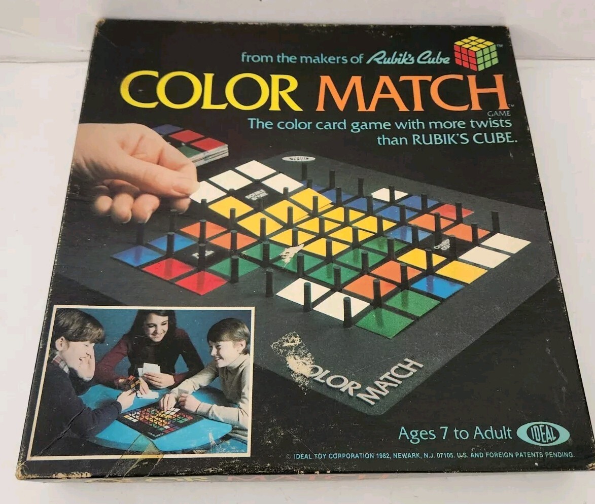vintage board game Color Match Rubiks Cube Makers Ideal 1982