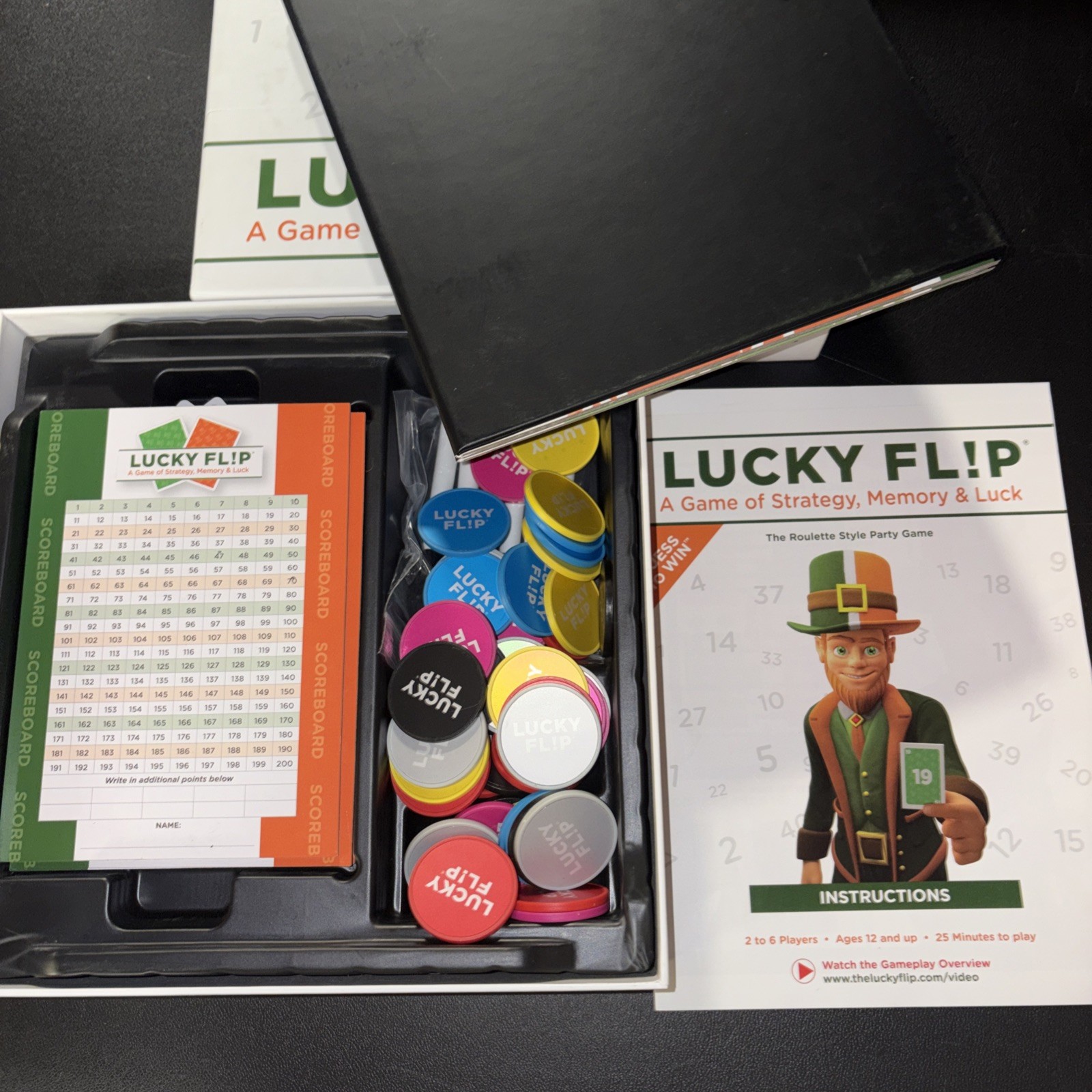 Lucky Flip A Game Of Strategy Memory Luck Boardgame 2-6 Plyrs Ages 12+