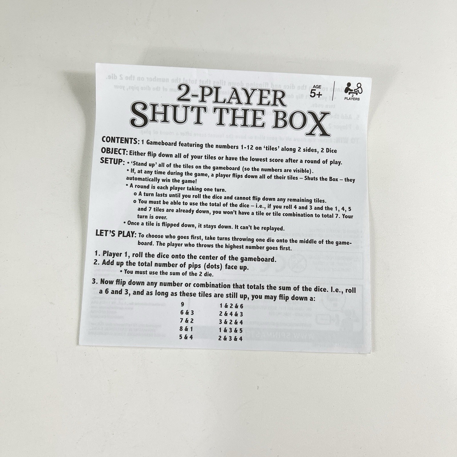 Cardinal 1-Player Shut The Box Complete
