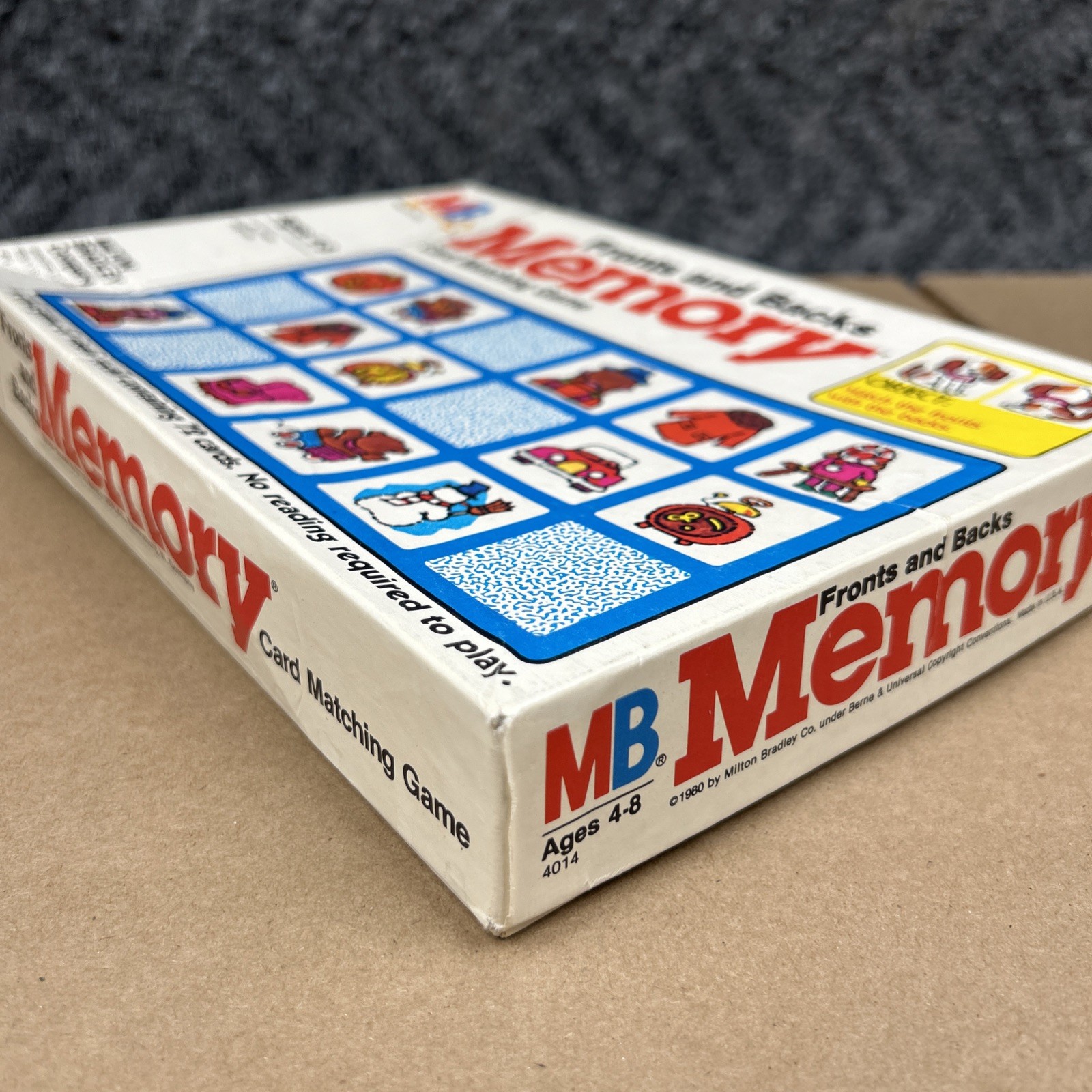 Vtg 1980s Milton Bradley Fronts and Backs Memory Matching Game 72 Cards COMPLETE