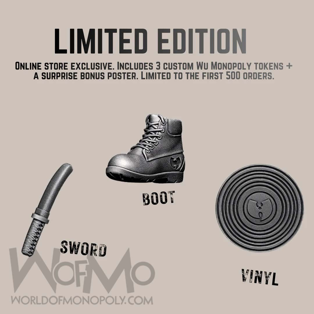 NEW Wu-Tang Clan Monopoly ONLINE EXCLUSIVE Edition w/ 3 bonus Wu tokens & poster