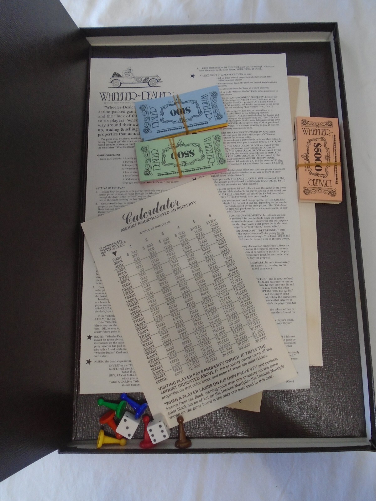 Wheeler Dealer Garden Grove OC California Monopoly Board Game [ Year 1980 ]