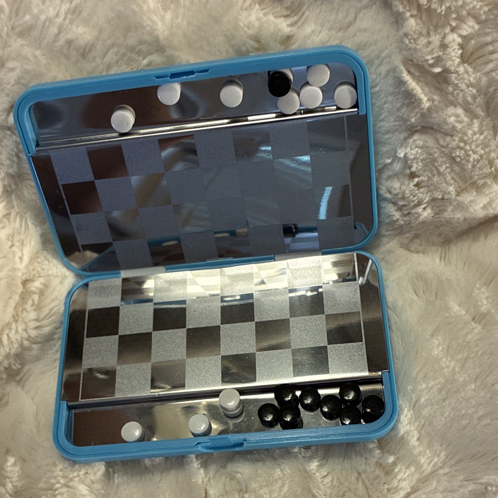 Checkers Travel Size Strategy Game, Blue Case Complete 2 Players 3+ 2007