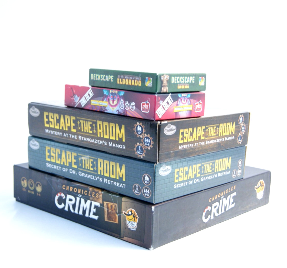 Escape Room Board Game Lot: Chronicles of Crime Unlock Deckscape Escape the Room