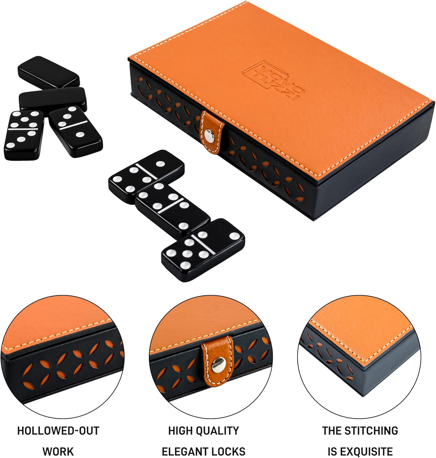 Dominos Set for Adults and Kids – Double 6 Domino Set – Dominoes Set for Kids an
