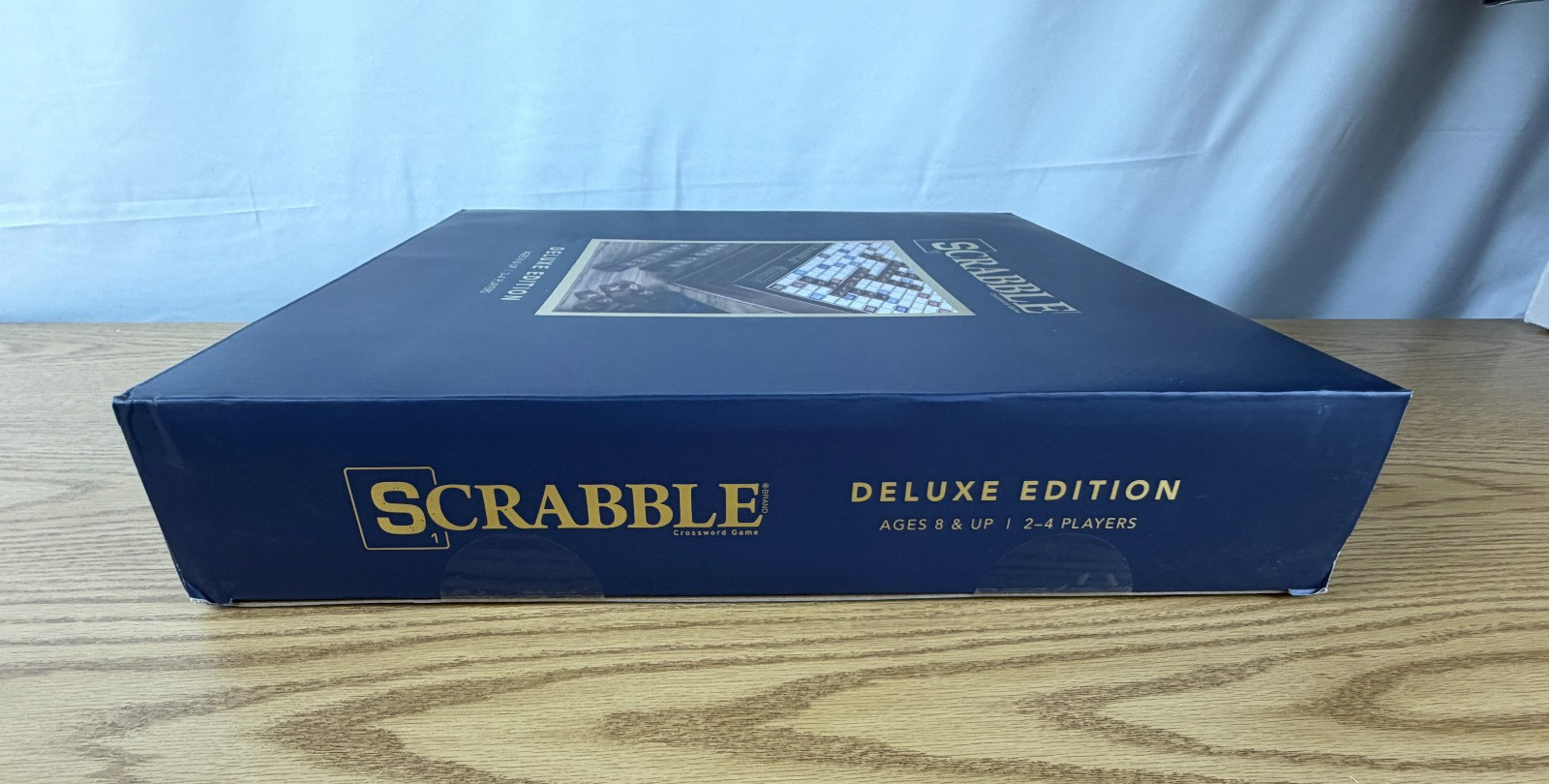 Scrabble Deluxe Classic Edition Wood Rotating Turntable Board Game Open Box