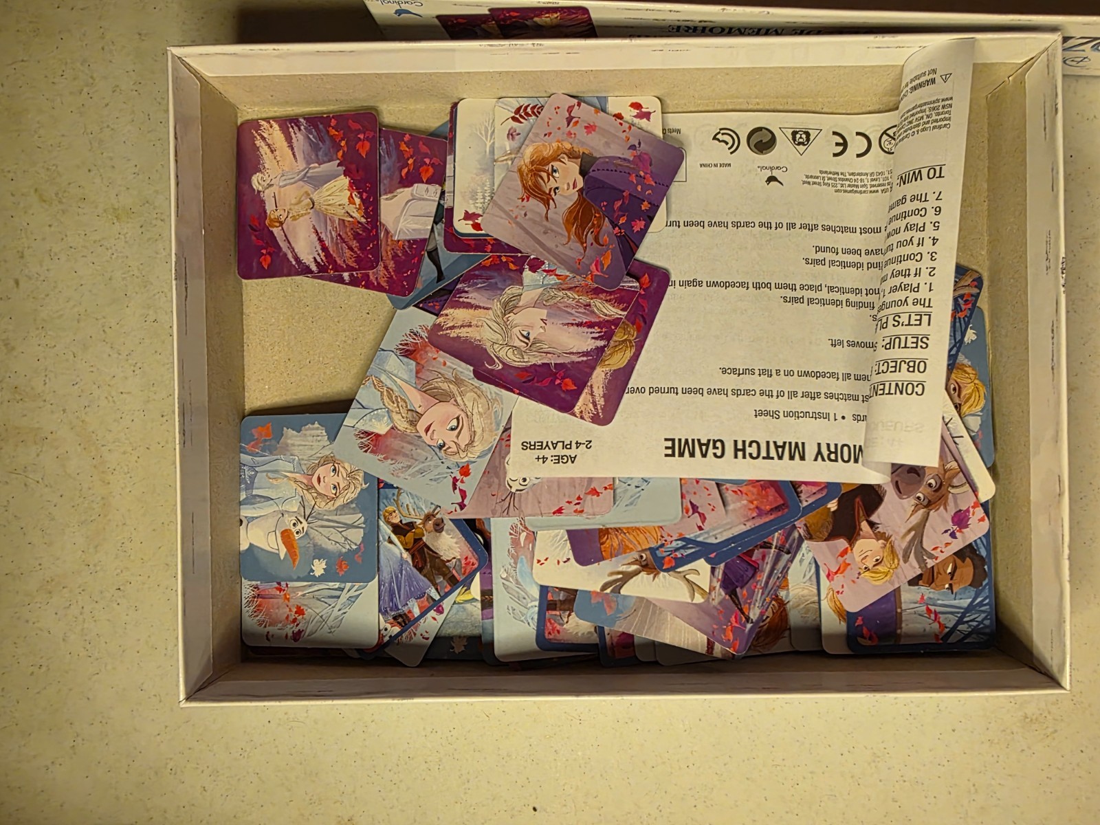 DISNEY FROZEN II Memory Match Game 72 Cards Kids ELSA ANNA OLAF Educational NEW