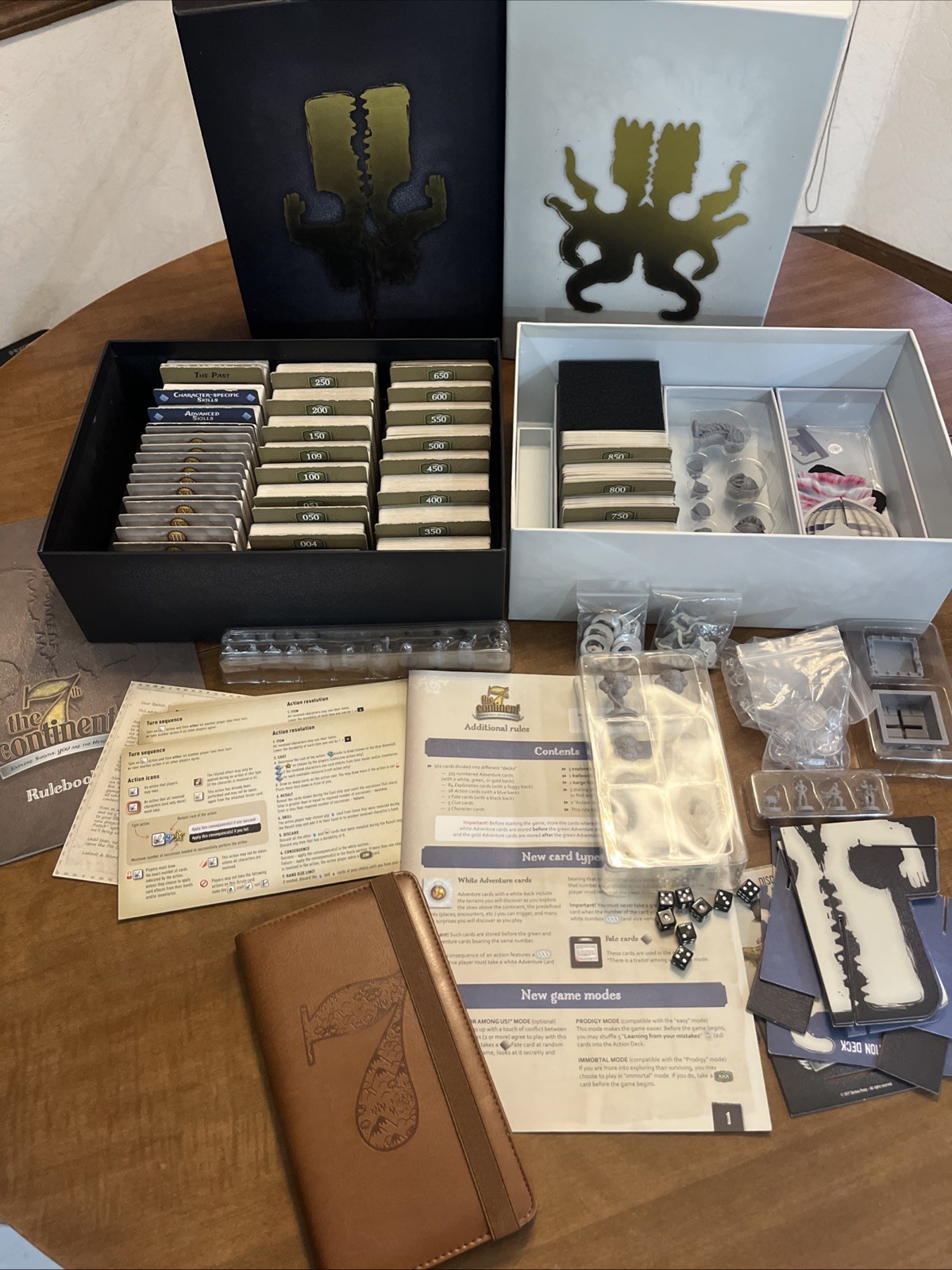 The 7th Continent Board Game Bundle What Goes Up Expansion Journal Minis Dice