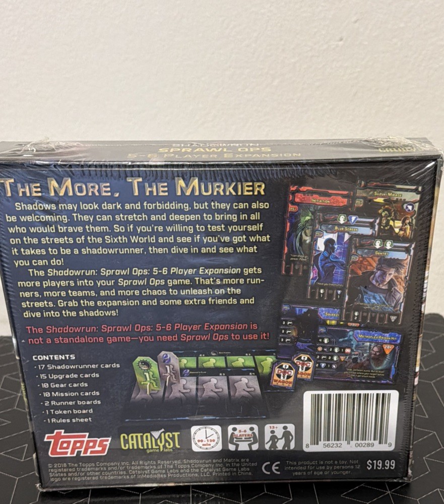 Catalyst Boardgame Shadowrun Sprawl Ops 5-6 Player Expansion Box New 2018